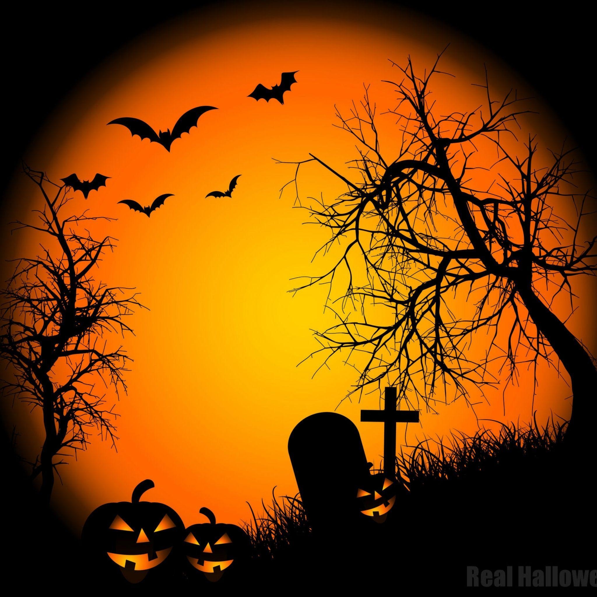 Halloween, iPad, Hintergrund, Kürbis, Grusel, 2050x2050 HD Handy