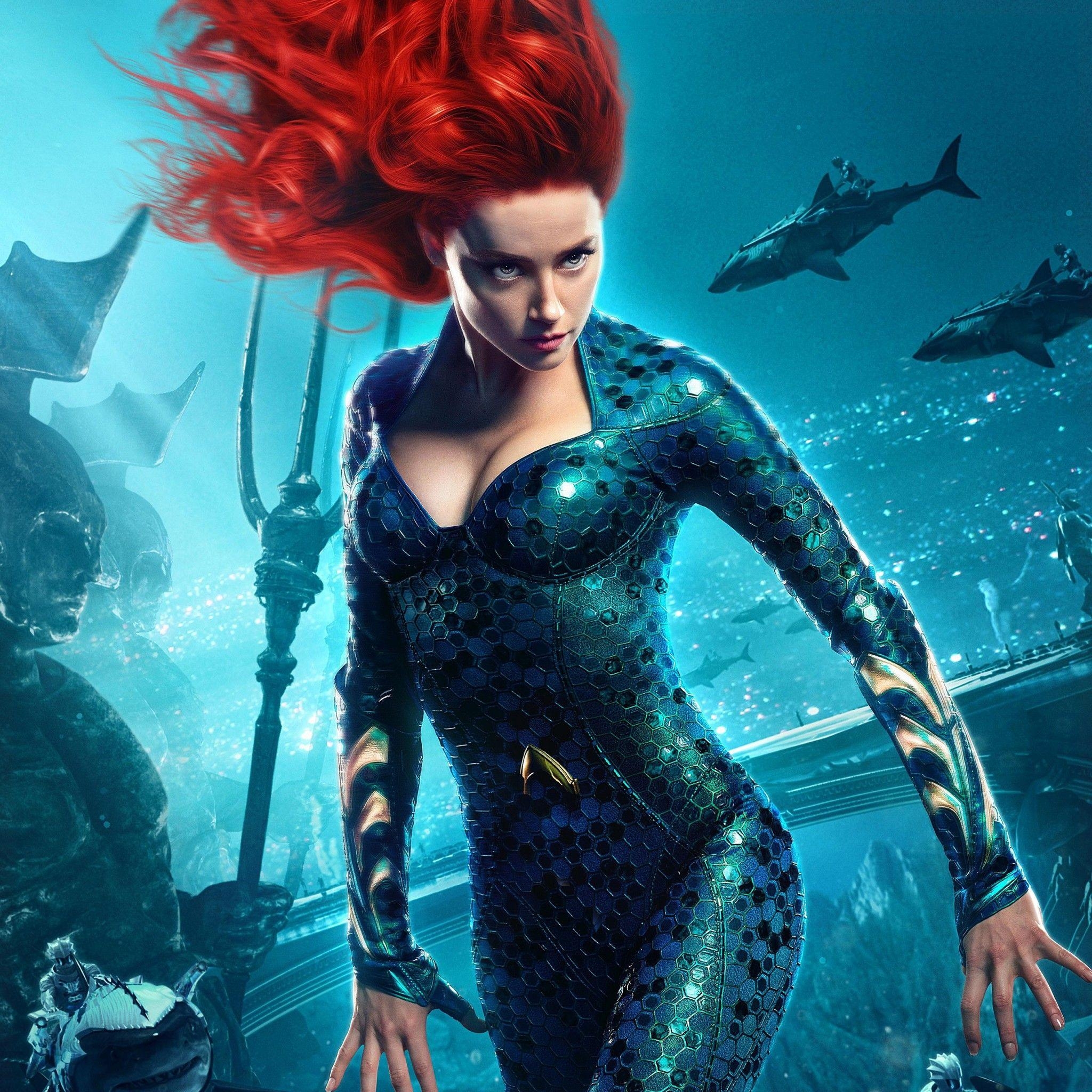 Mera, Aquaman, Filme, Hintergrund, Superheld, 2050x2050 HD Handy