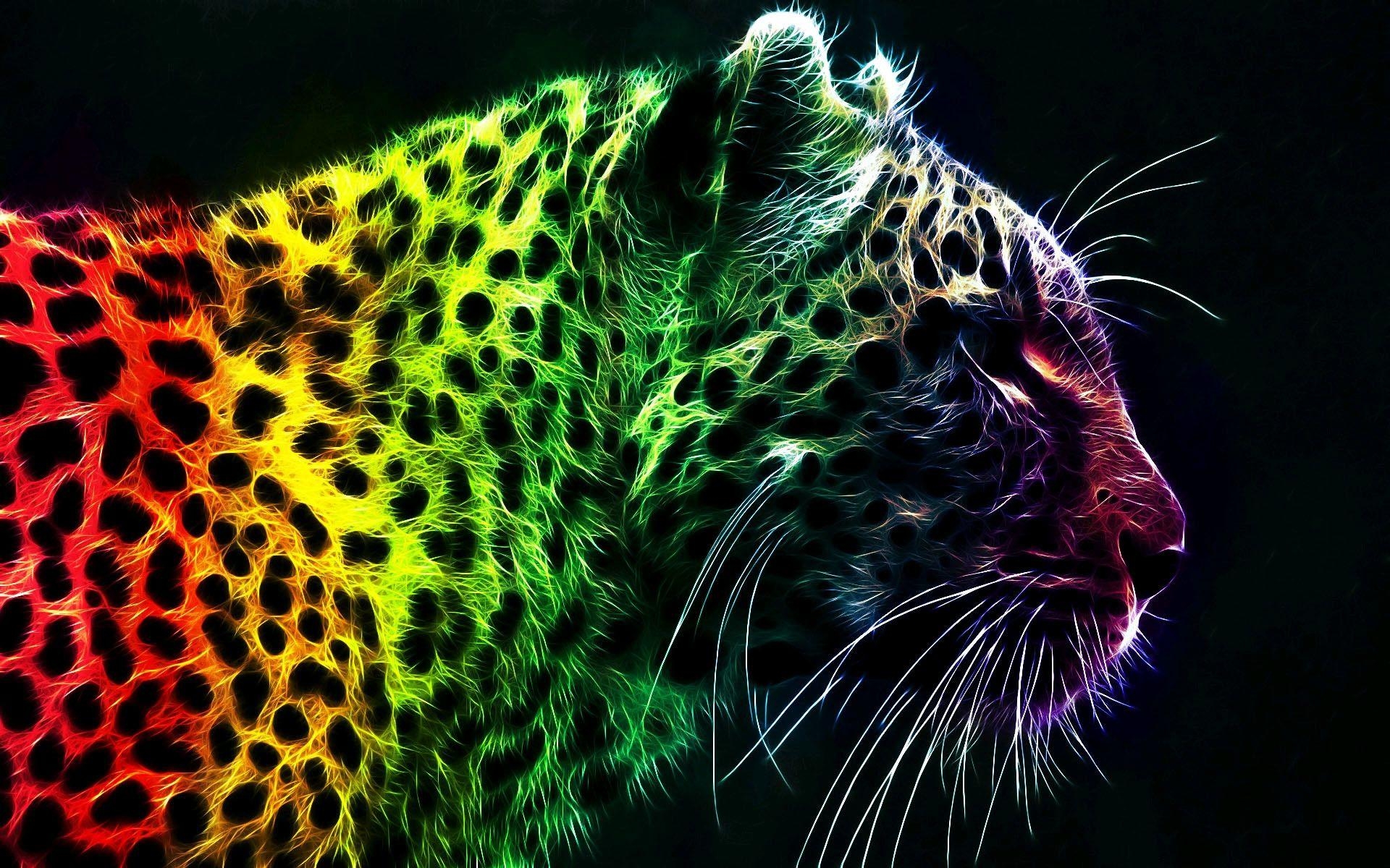 Bunter Gepard, Tiere, Hintergrund, lebendig, Kunst, 1920x1200 HD Desktop