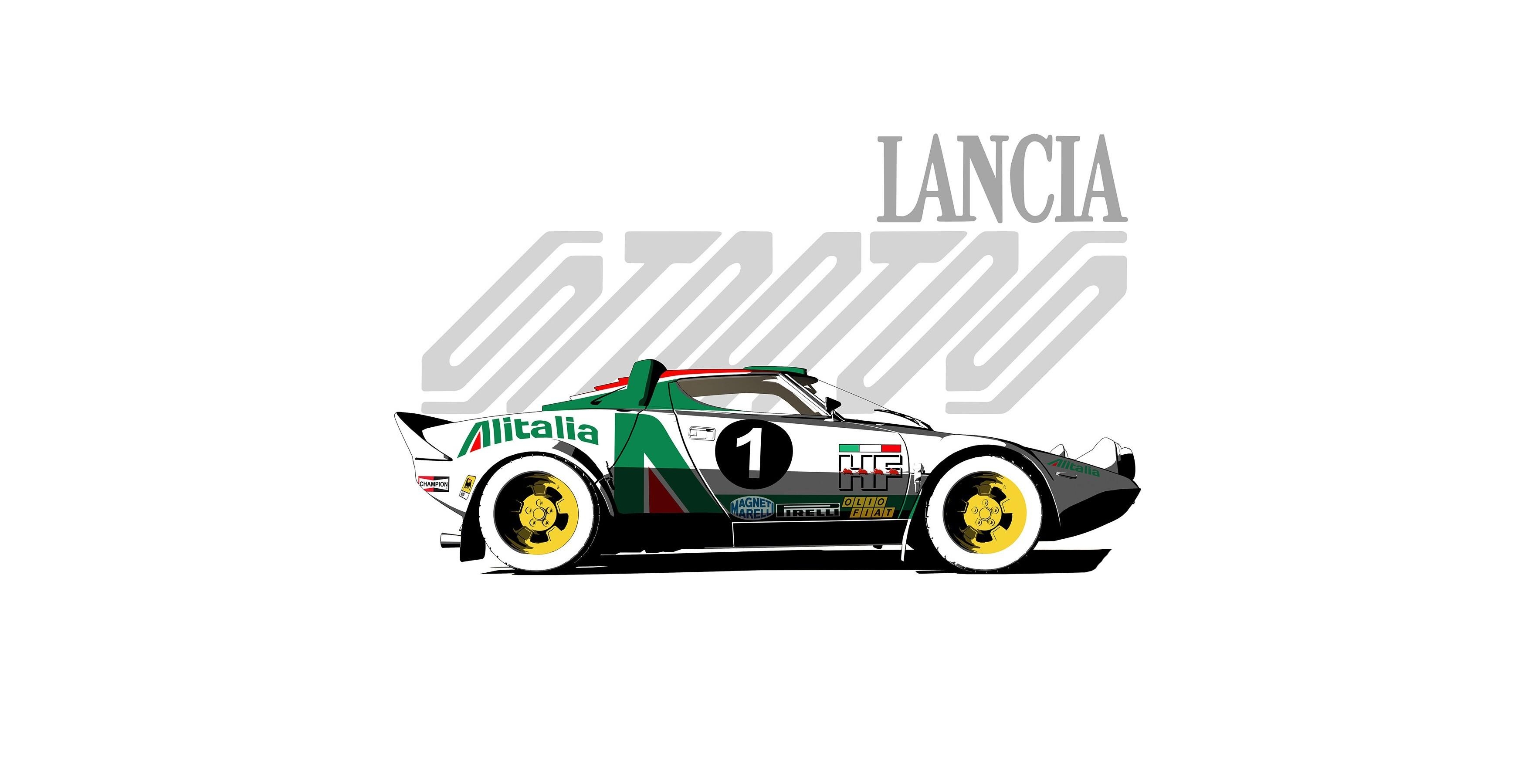 Lancia Stratos, Rennwagen, Italien, Castrol, Design, 3500x1800 HD Desktop