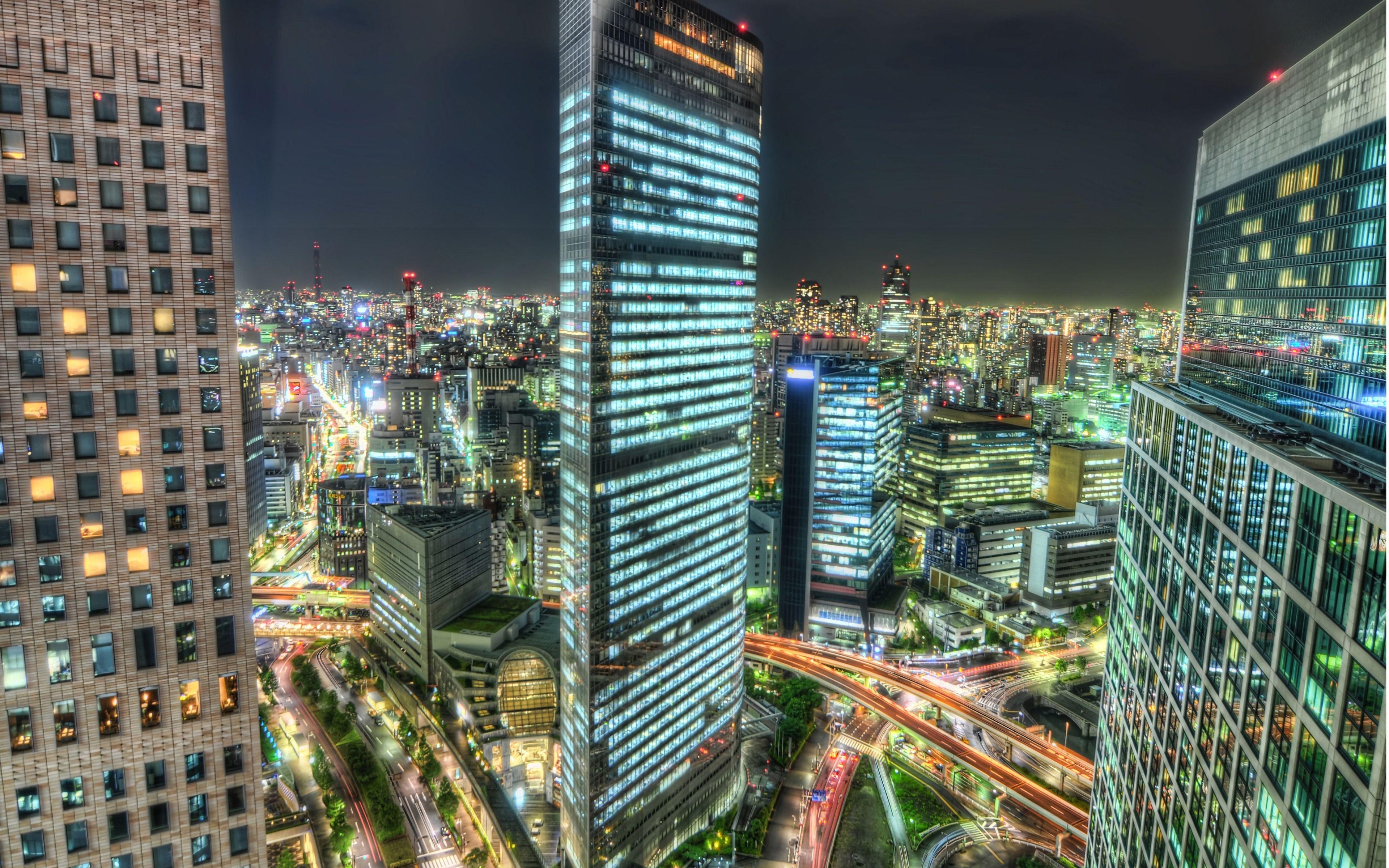 Tokyo Nacht, Widescreen, Stadt, Japan, Hintergrund, 3840x2400 4K Desktop