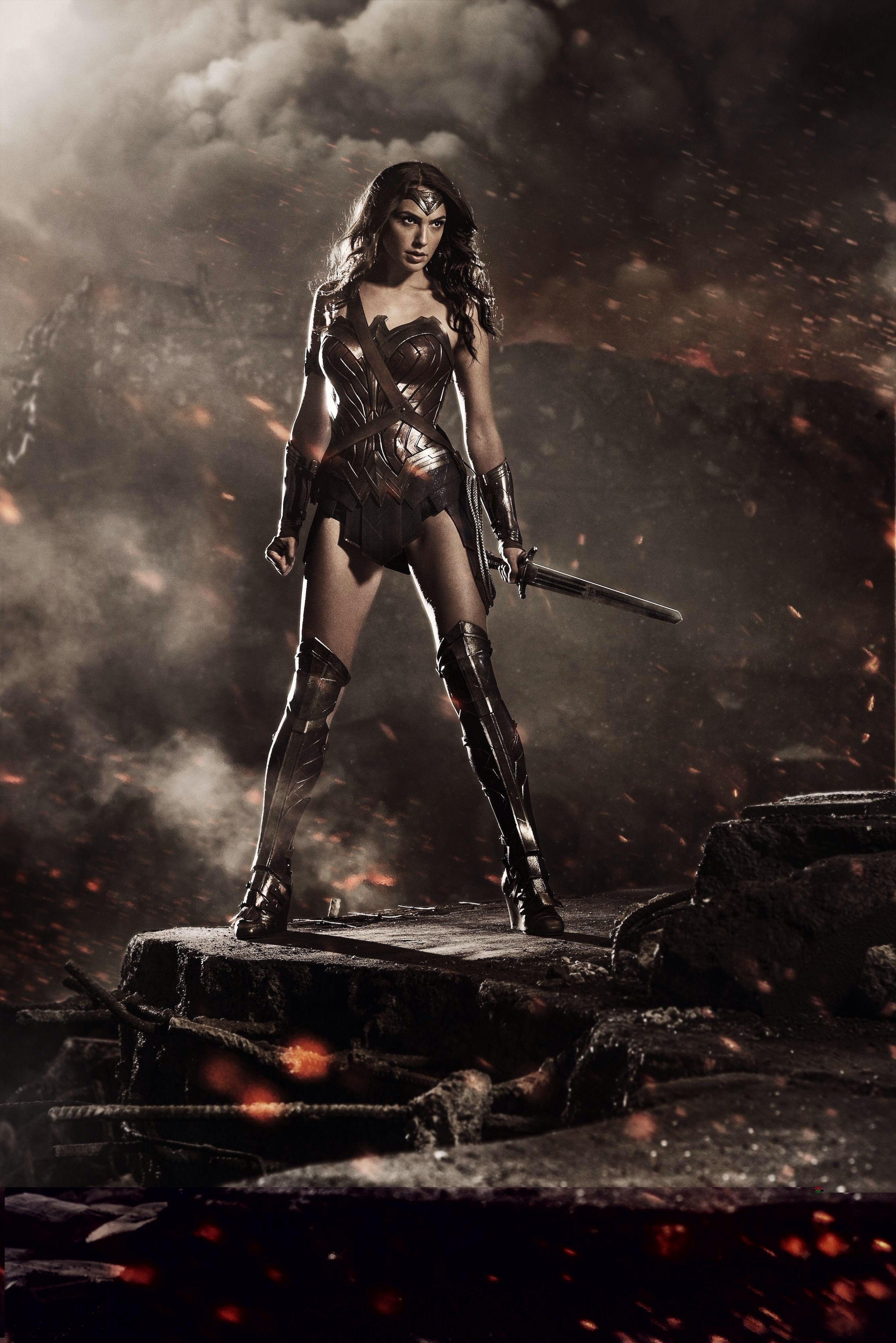 Wonder Woman, Gal Gadot, Batman, Superman, Gerechtigkeit, 2670x4000 4K Handy