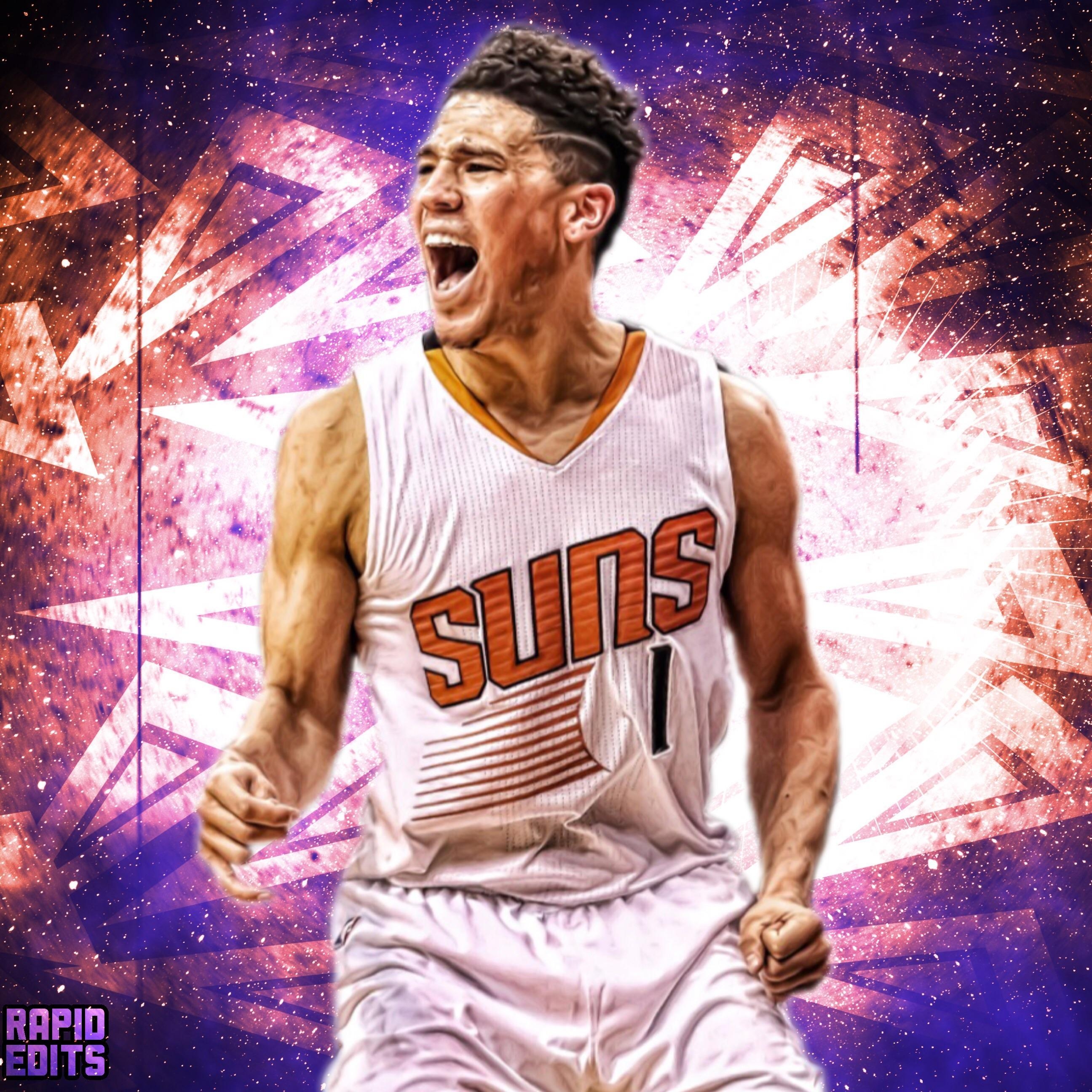 Devin Booker, Bearbeitung, Kreativ, Phoenix Suns, Athlet, 2600x2600 HD Handy