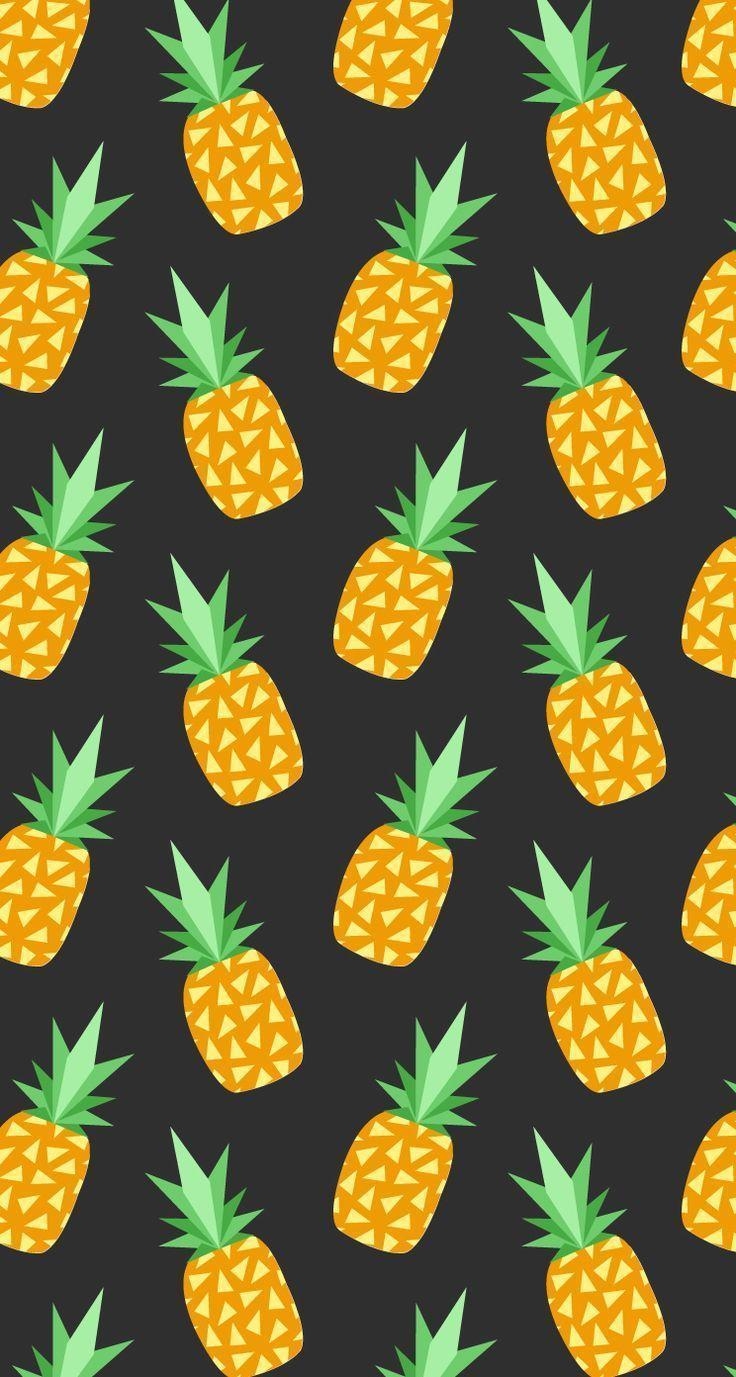 Ananas, Frucht, Design, Hintergrund, Muster, 740x1380 HD Handy