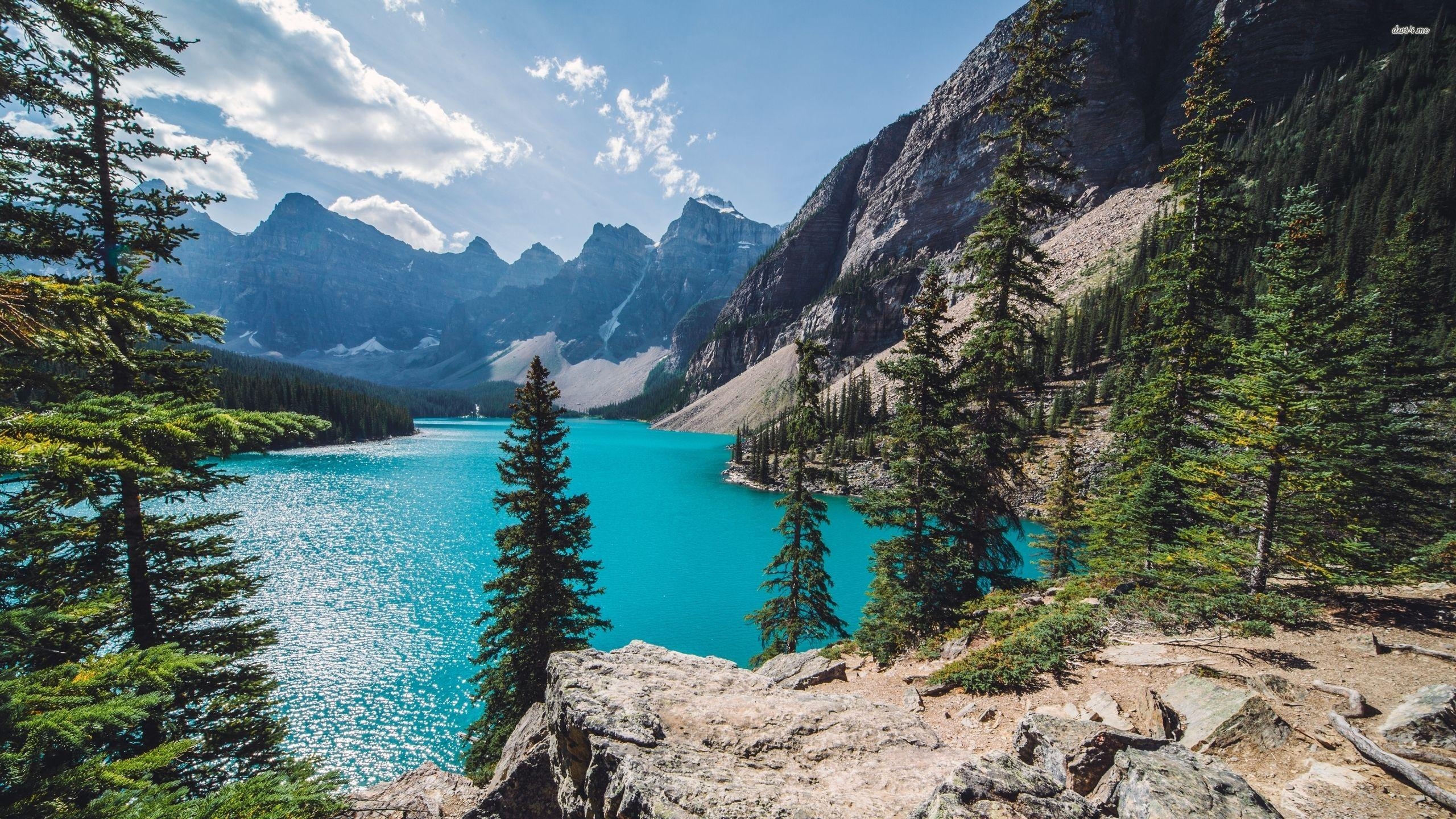 Lake Moraine, Banff Nationalpark, Kanada, Grafik, Natur, 2560x1440 HD Desktop