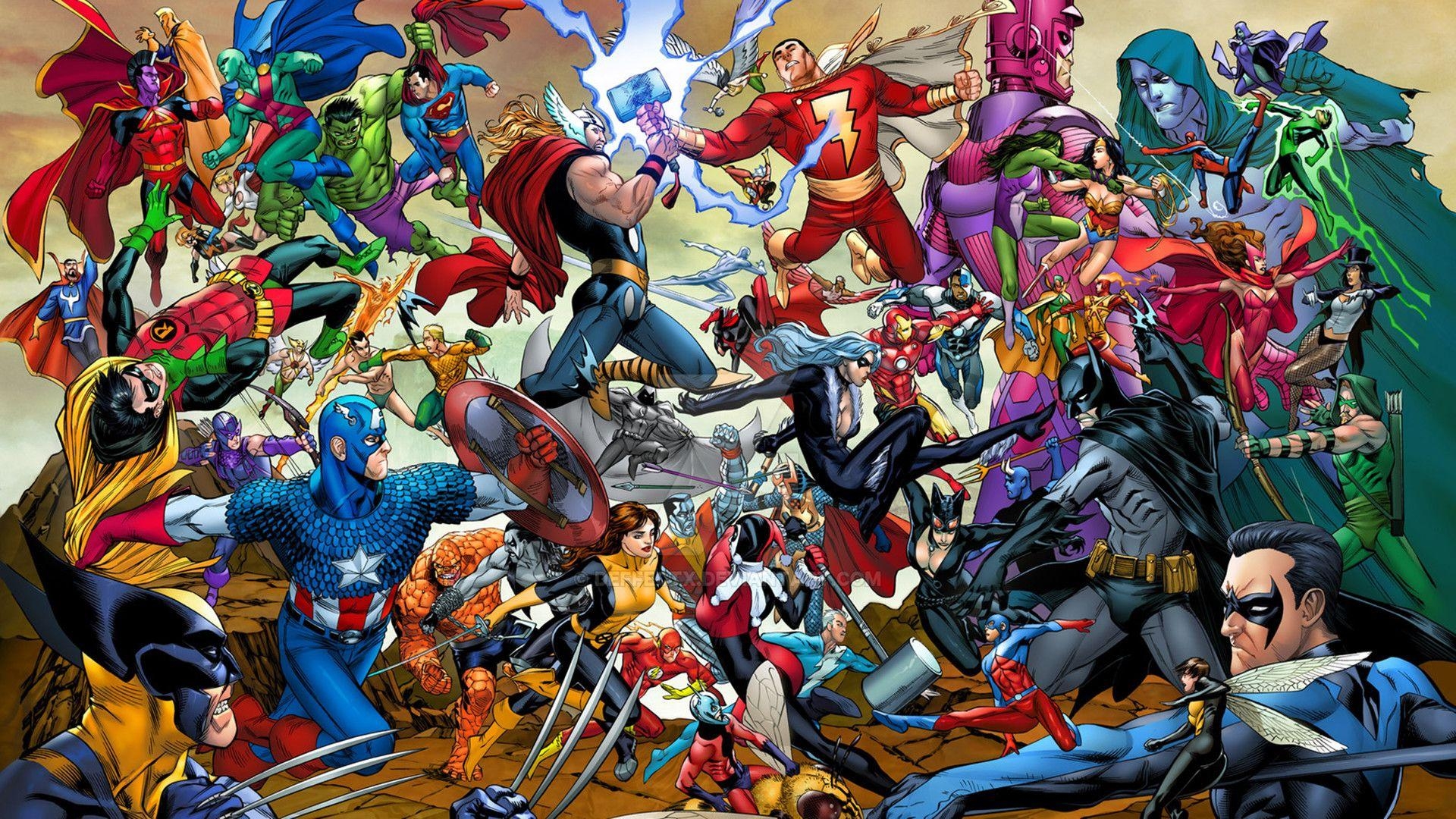 Marvel, DC, Abenteuer, Helden, Grafik, 1920x1080 Full HD Desktop