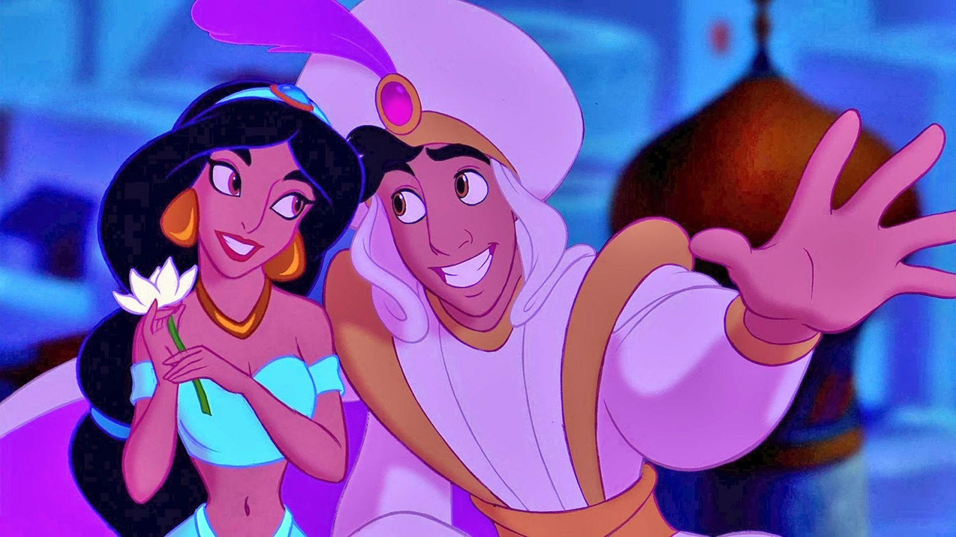 Prinzessin Jasmin, Aladdin, Prinz Ali, Cartoon, HD, 1920x1080 Full HD Desktop