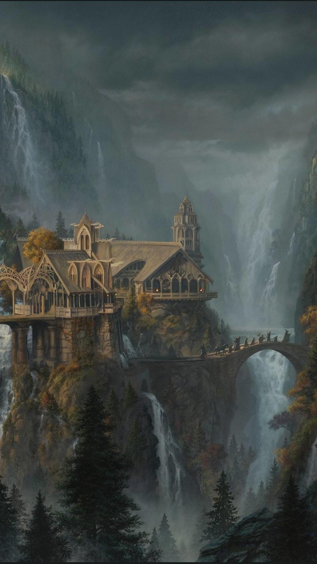 Herr der Ringe, Telefonhintergrund, Rivendell, Elben, Fantasy, 1080x1920 Full HD Handy