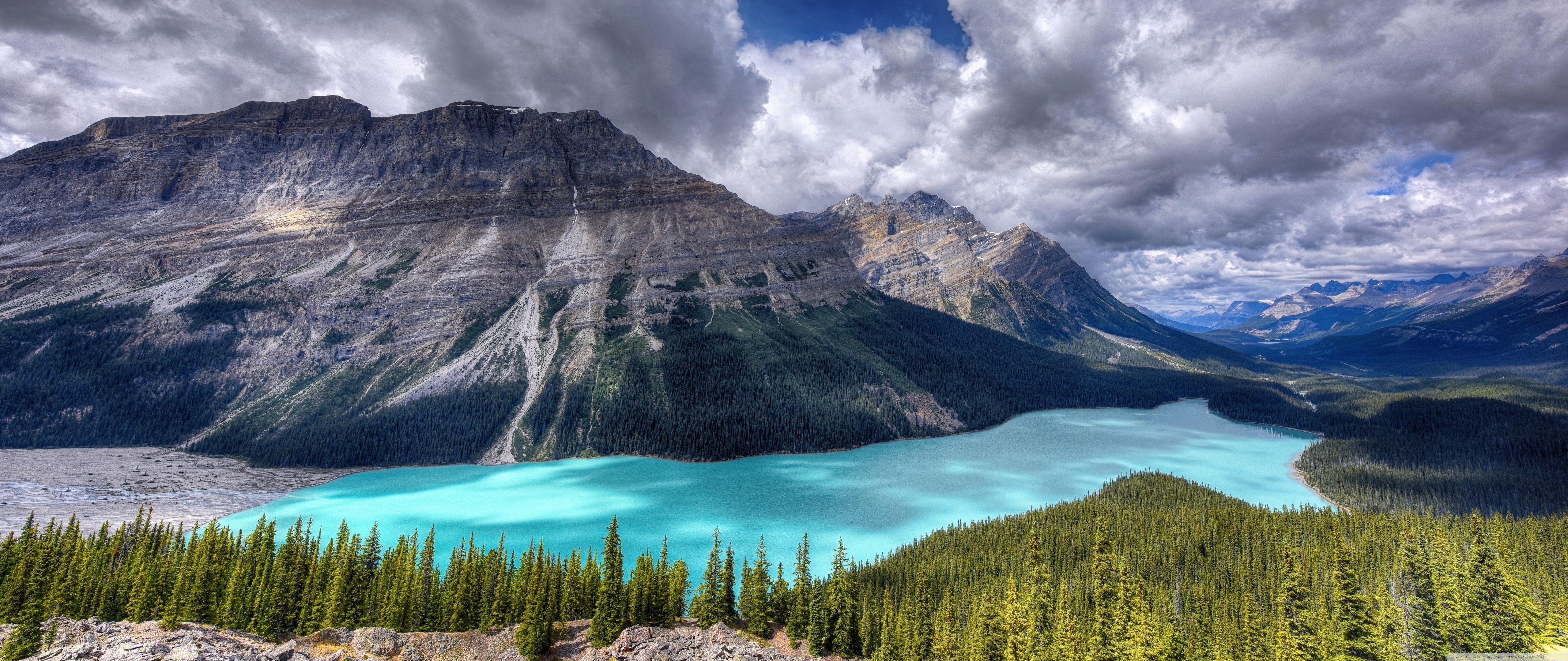 Peyto-Gletscher, See, Banff, Nationalpark, Kanada, 5120x2160 4K Desktop