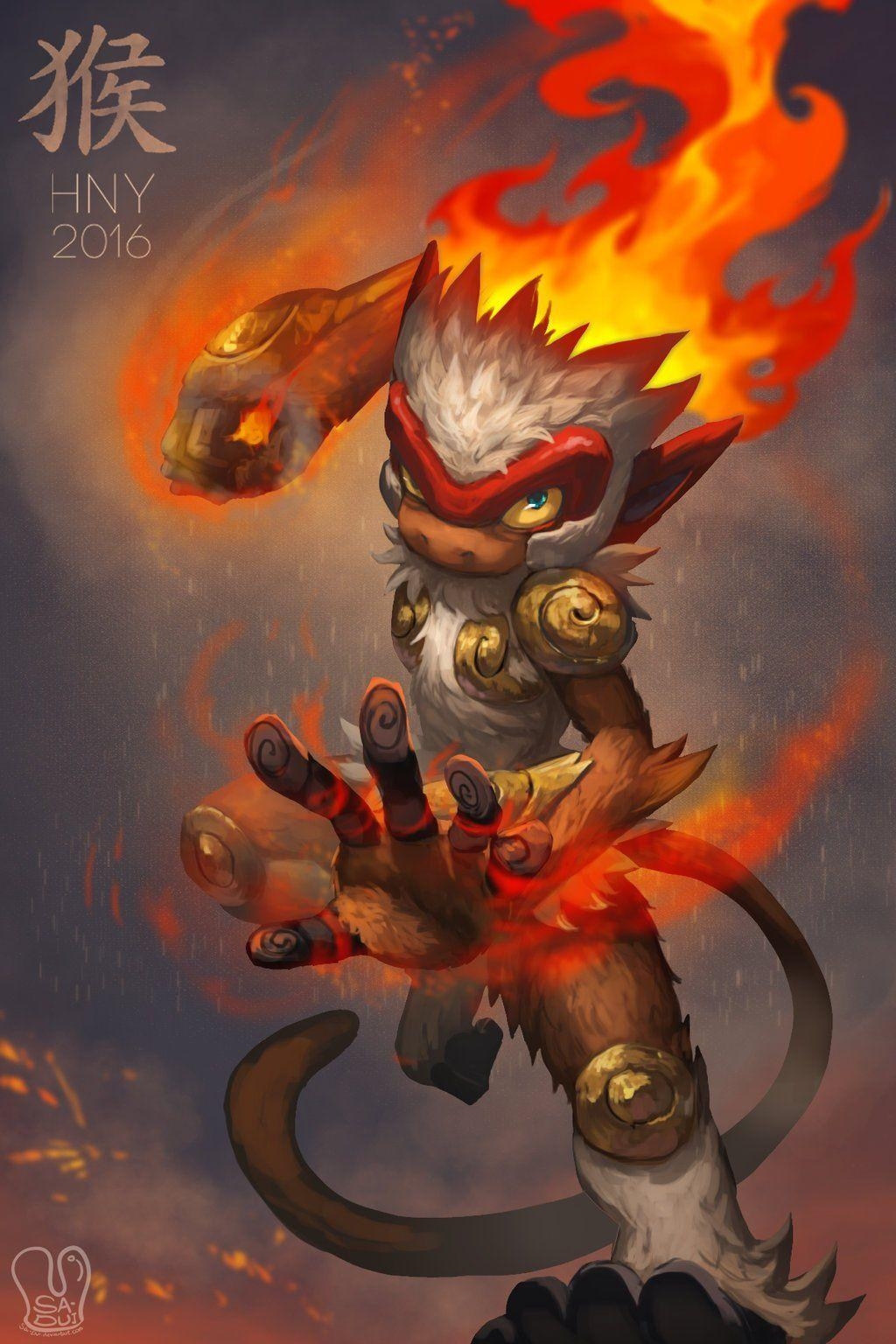 Infernape, Neujahr, Sa Dui, Kommen, Feuer, 1030x1540 HD Handy