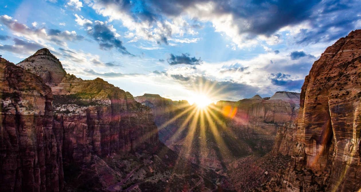 Zion Nationalpark, Sonnenaufgang, Natur, Bild, Reisen, 1260x670 HD Desktop