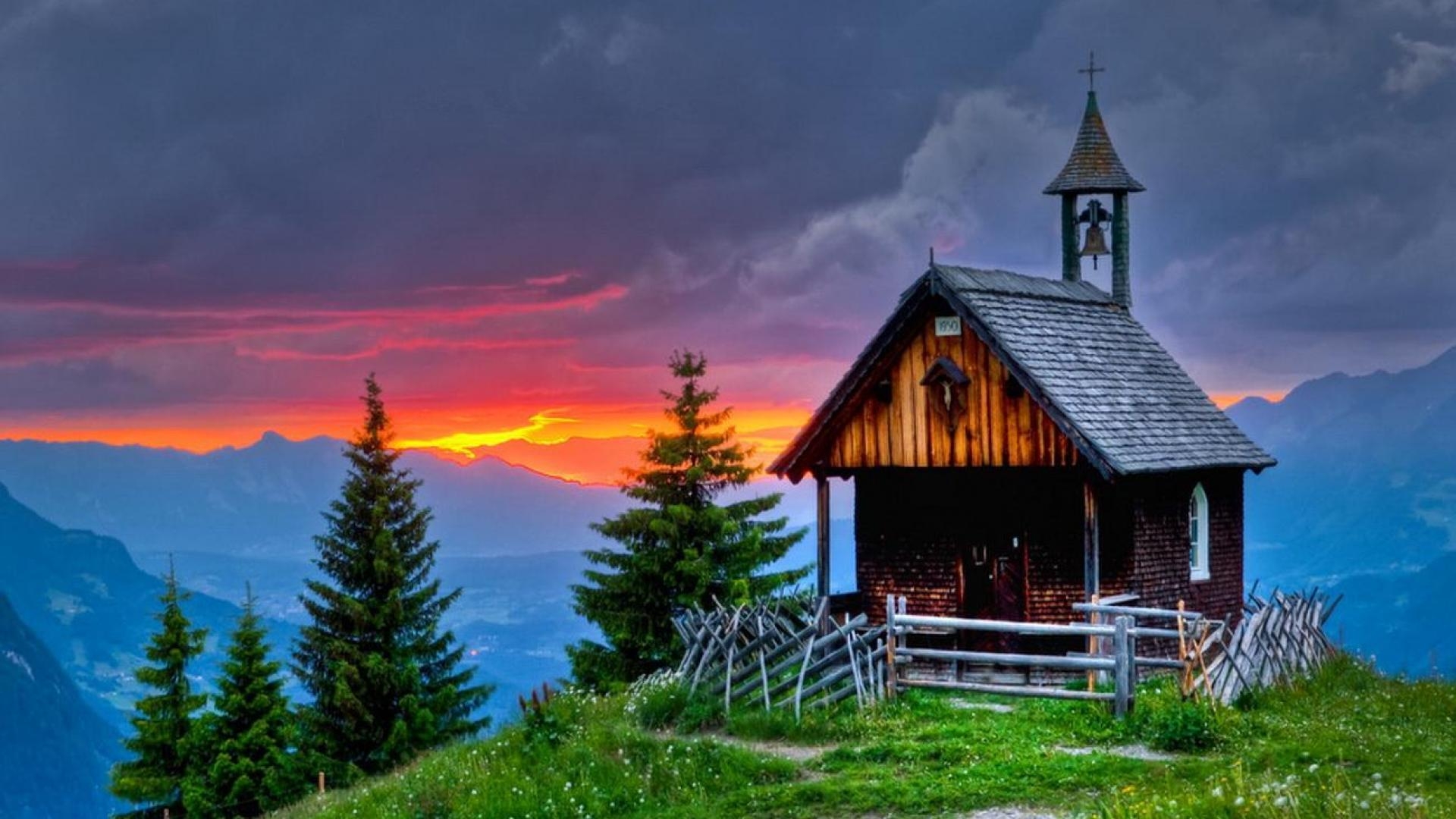 Berghütte, Natur, HD, Berglandschaft, Hütte, 1920x1080 Full HD Desktop