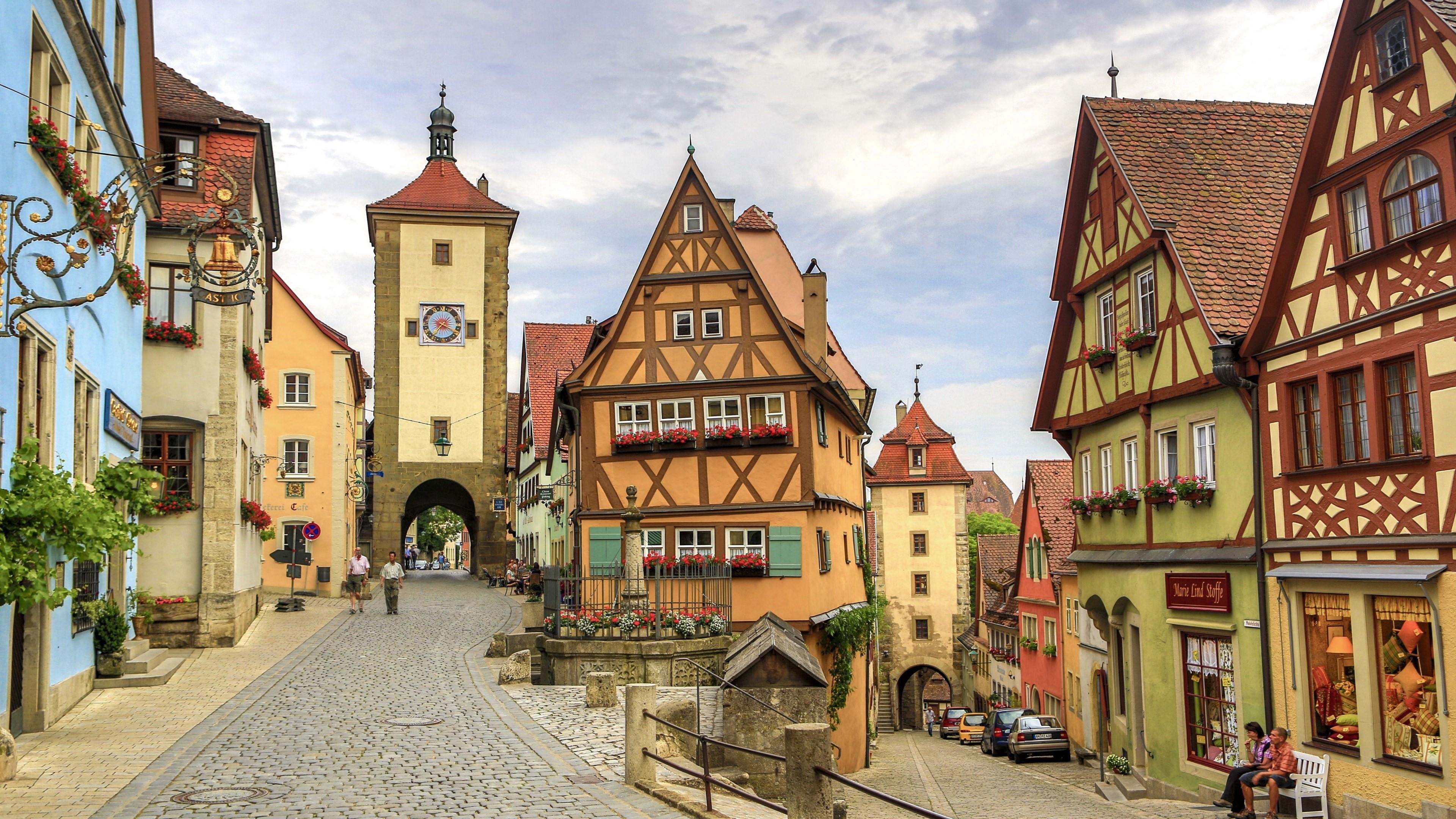 Rothenburg, Ob der Tauber, Deutschland, Charmant, Hintergrund, 3840x2160 4K Desktop