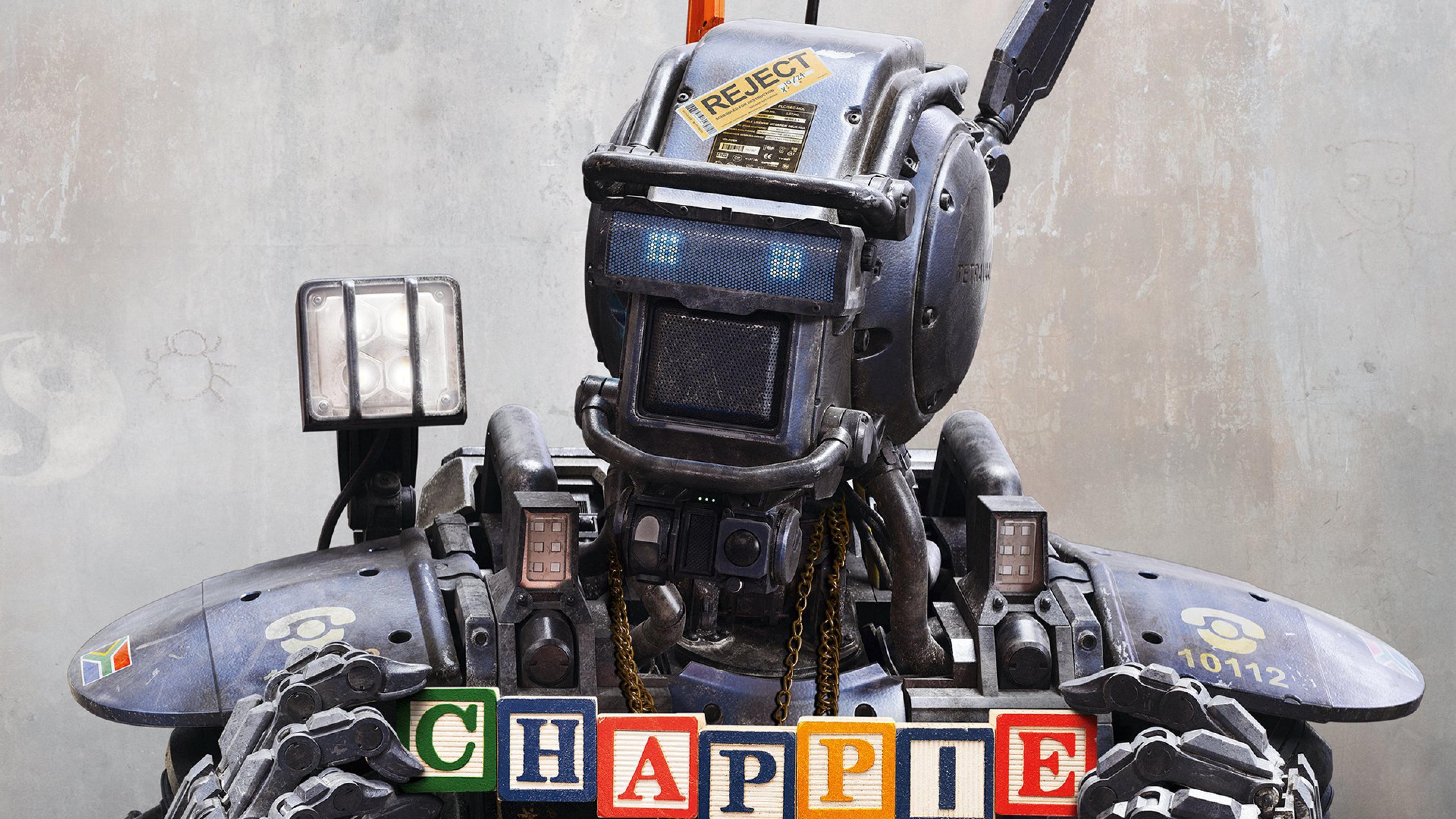 Chappie Film, Roboter, futuristisch, Bildnummer, Sci-Fi, 3840x2160 4K Desktop