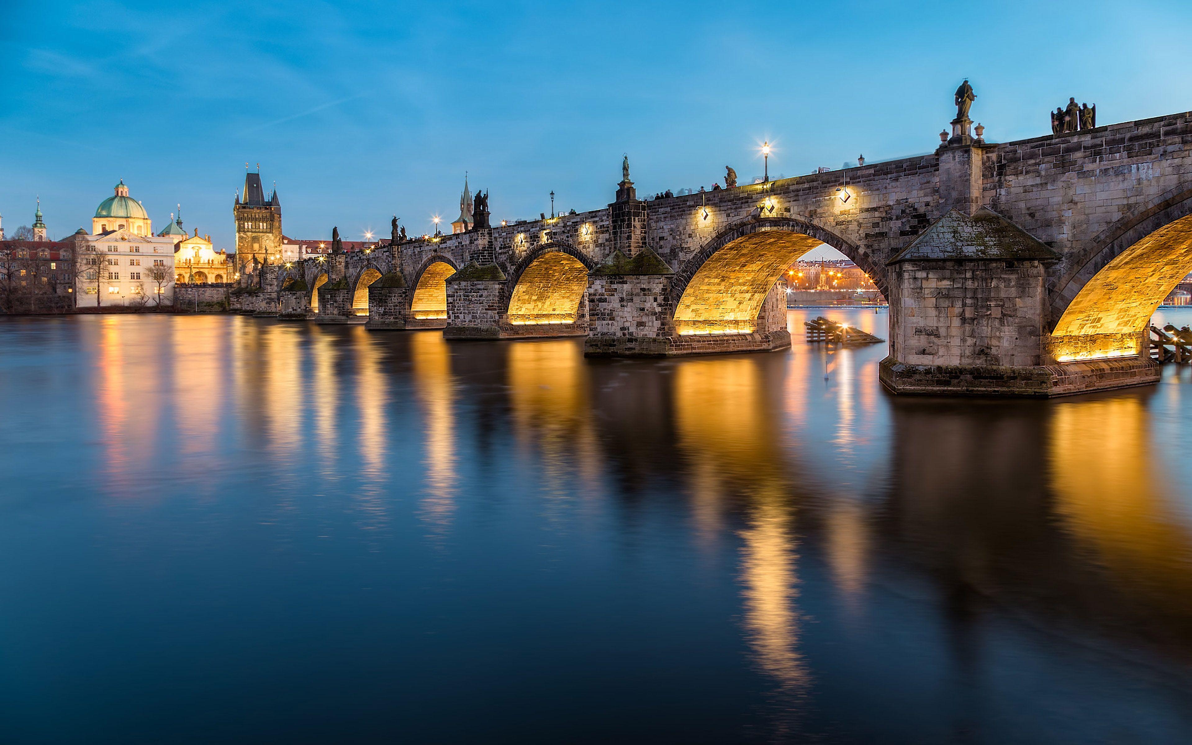 Karlsbrücke, Vltava, Prag, Tschechien, Historisch, 3840x2400 4K Desktop