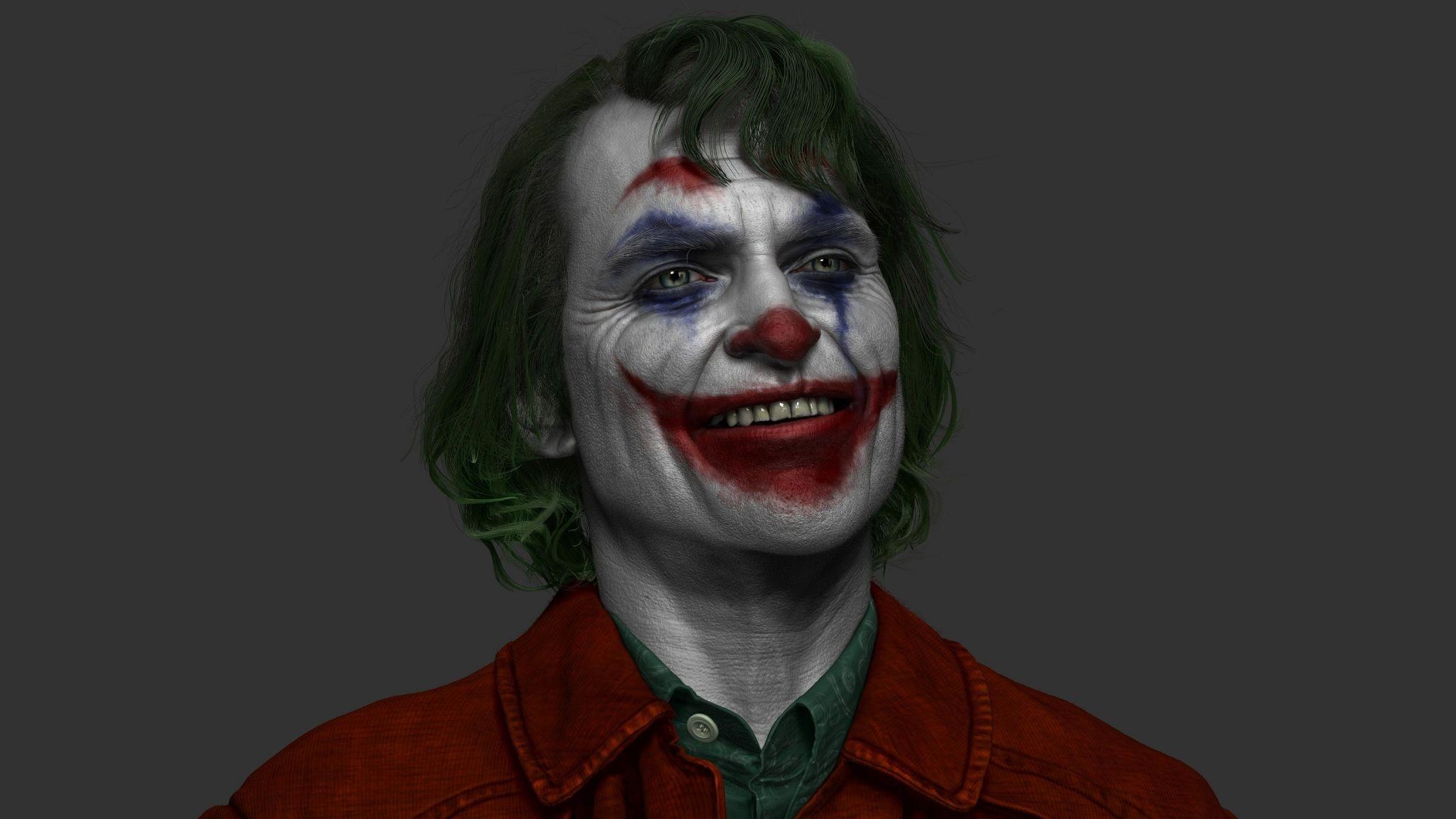 Joker, Kunstwerk, Joaquin Phoenix, 4K, Darstellung, 2050x1160 HD Desktop