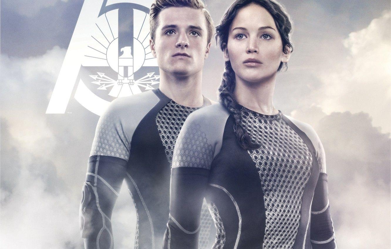 Hunger Games, Emblem, Jennifer Lawrence, Josh Hutcherson, Hollywood, 1340x850 HD Desktop