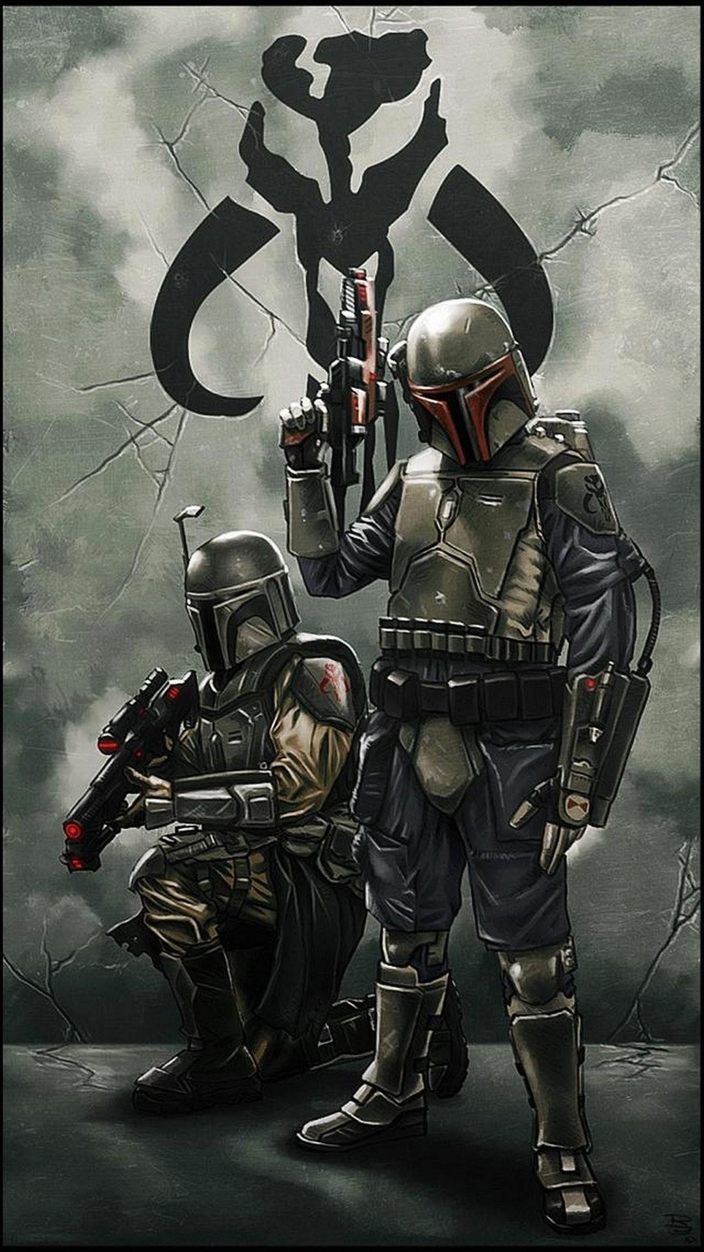 Mandalorian Symbol, Star Wars, TV-Serie, Telefonhintergrund, Sci-Fi, 1440x2560 HD Handy