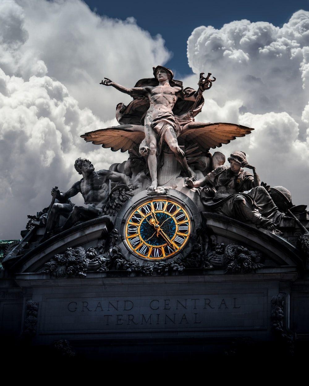 Selective Color, Statue, Grand Central, New York, Kunst, 1000x1250 HD Handy