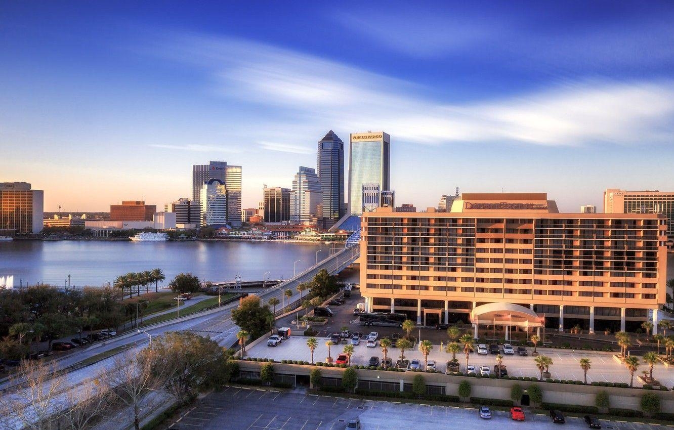 Jacksonville, Architektur, Stadt, Gebäude, USA, 1340x850 HD Desktop