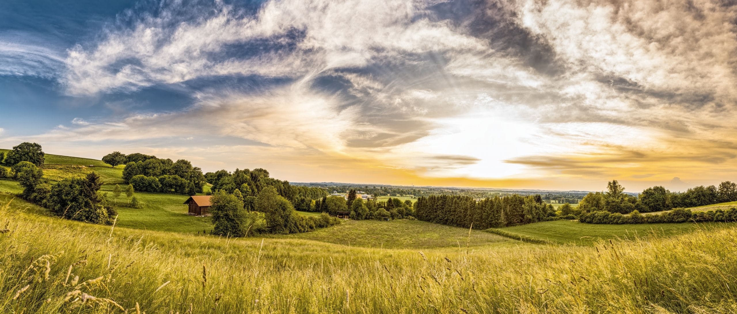 HD, Himmel, ländlich, Wiese, Natur, 2560x1100 Dual Screen Desktop