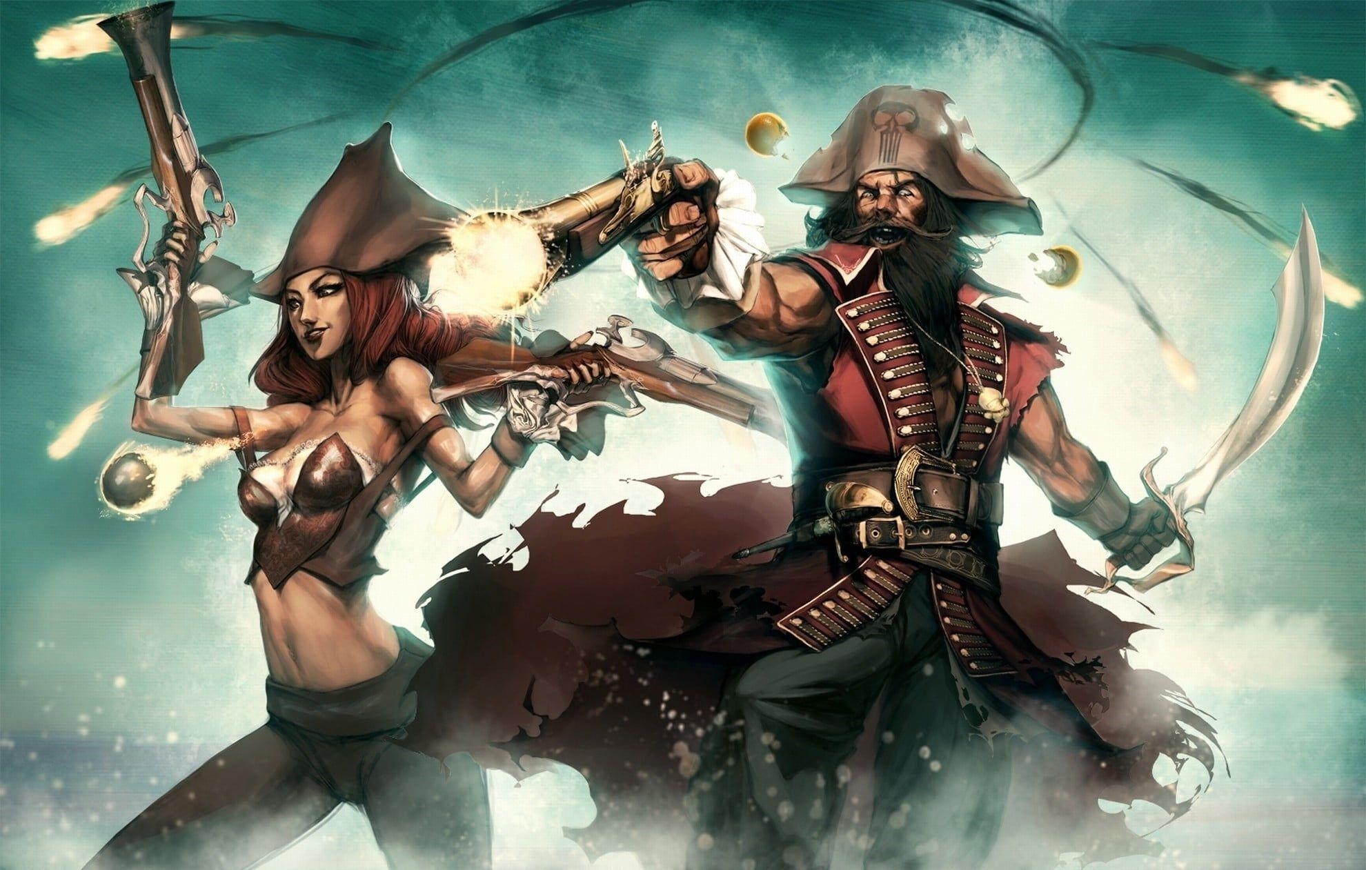 Gangplank, Piraten, Fantasy, Kunst, Illustration, 1980x1270 HD Desktop