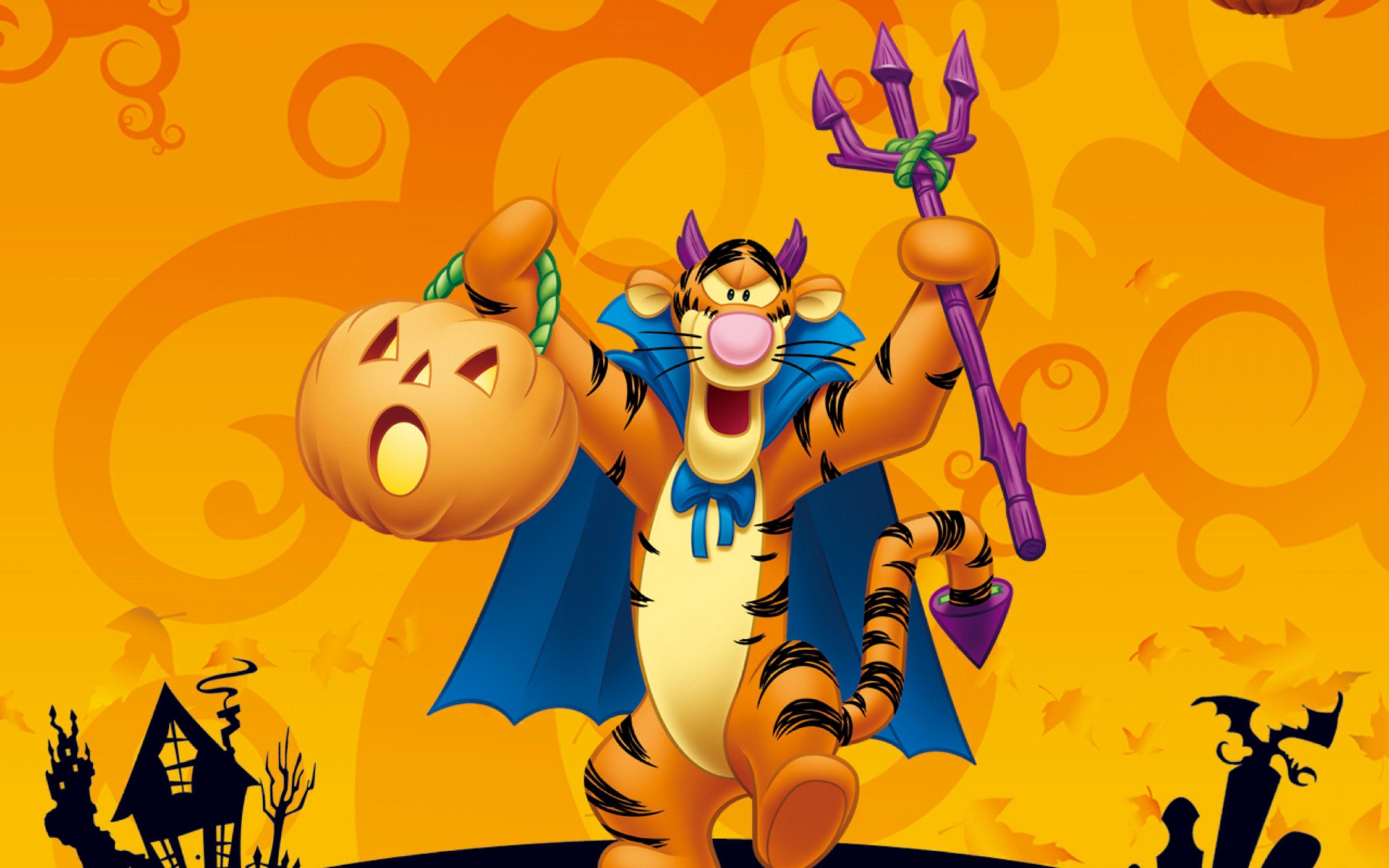 Tigger, Winnie the Pooh, Disney, Halloween, HD, 3840x2400 4K Desktop