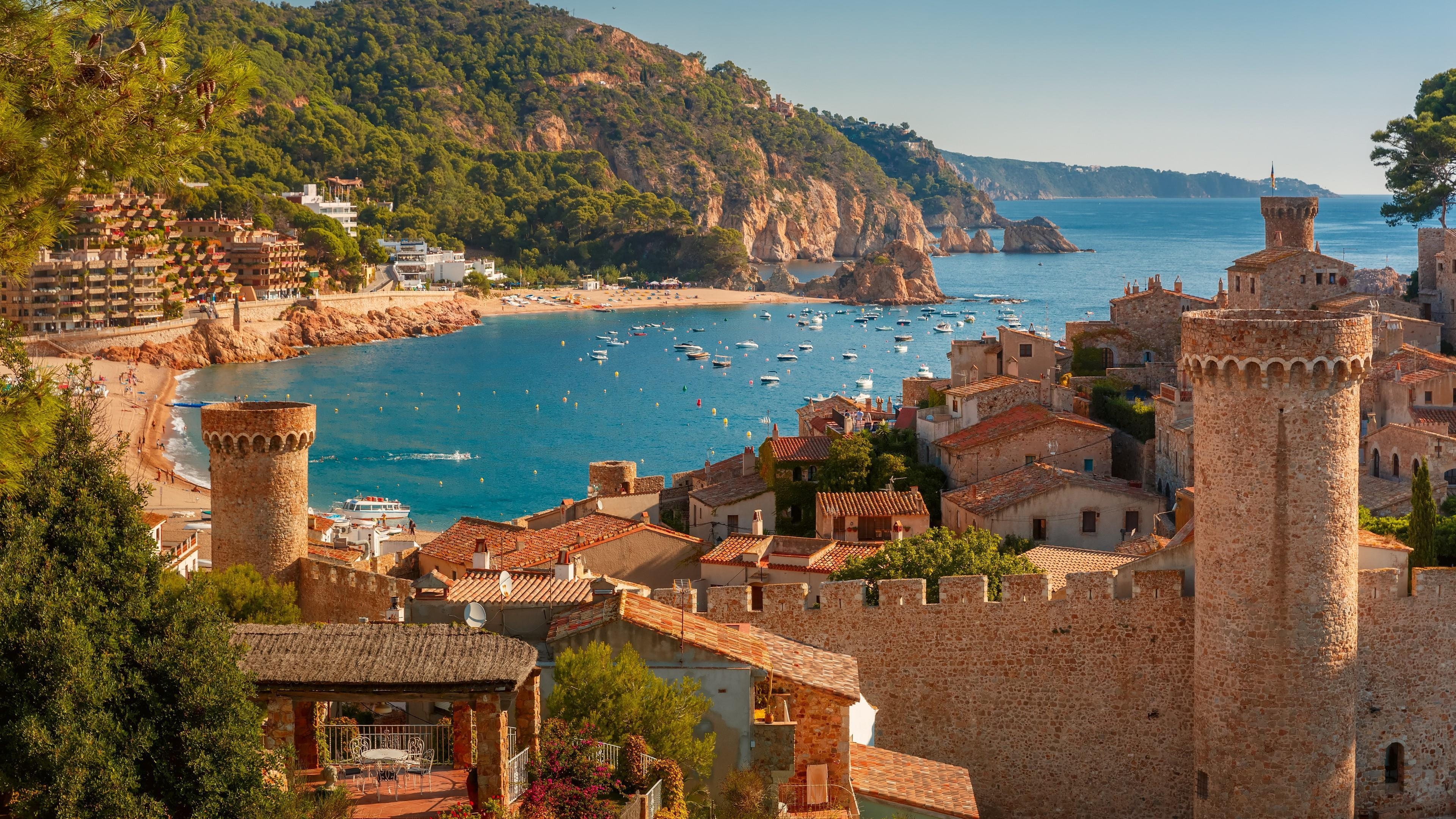 Sommer, Tossa de Mar, Spanien, Urlaub, Strand, 3840x2160 4K Desktop