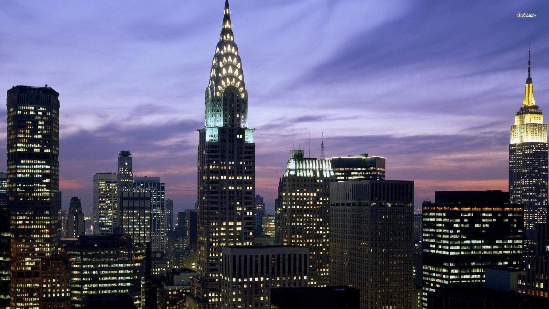 Empire State Building, Nacht, New York, atemberaubende Orte, 1920x1080 Full HD Desktop