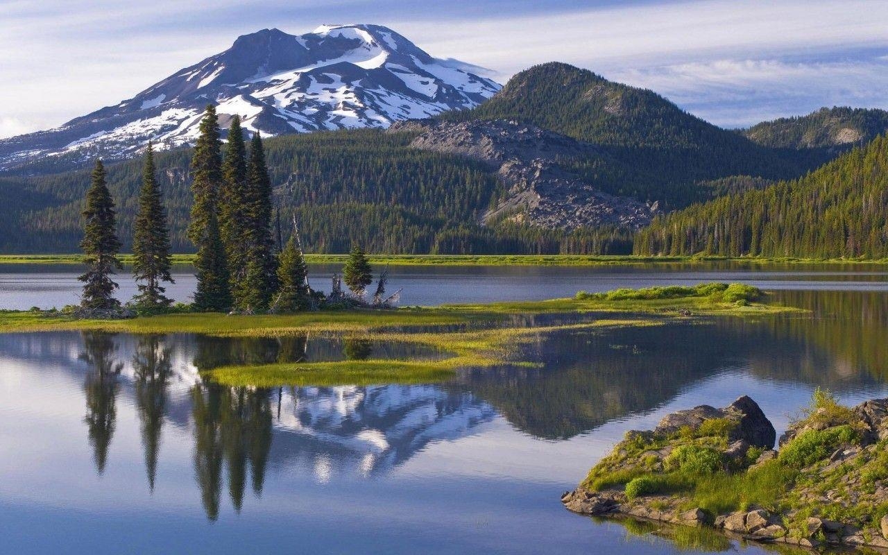 Oregon, Sparks Lake, Landschaft, Reisen, Natur, 1280x800 HD Desktop