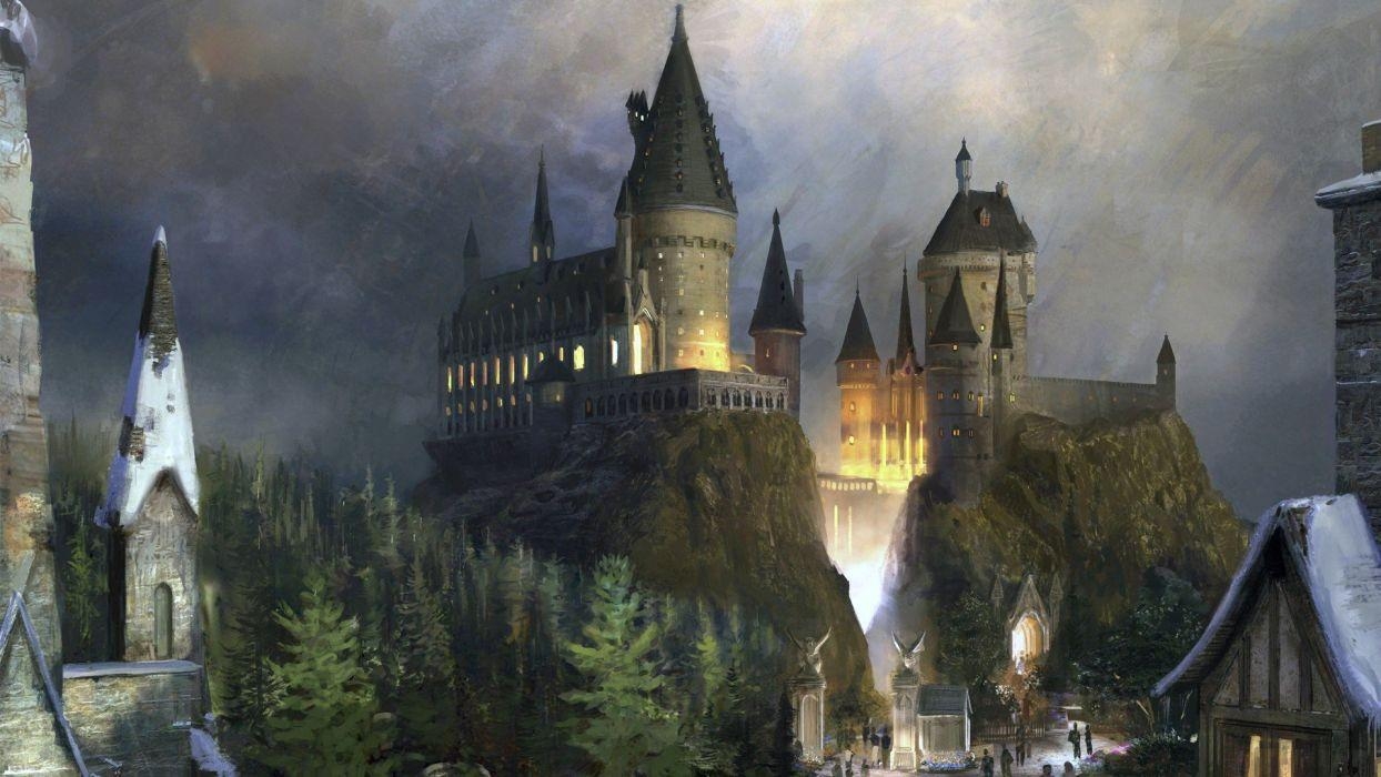 Hogwarts, Harry Potter Kunstwerk, Zauberwelt, Magie, 1250x700 HD Desktop