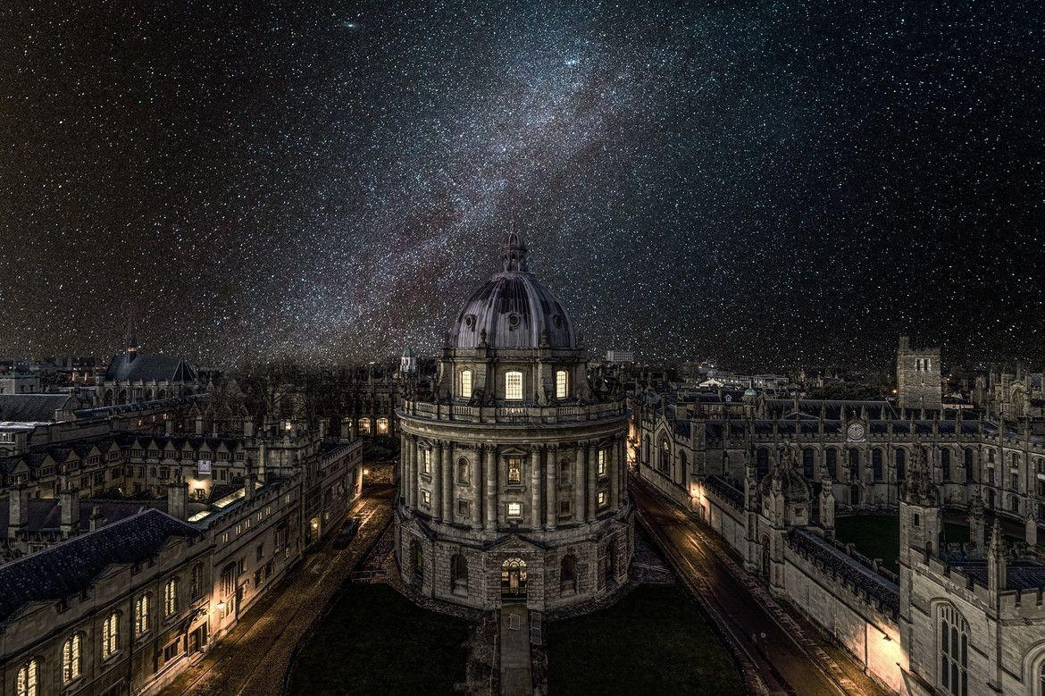 Oxford im Winter, Milchstraße, Voidshatter, England, Universität, 1170x780 HD Desktop