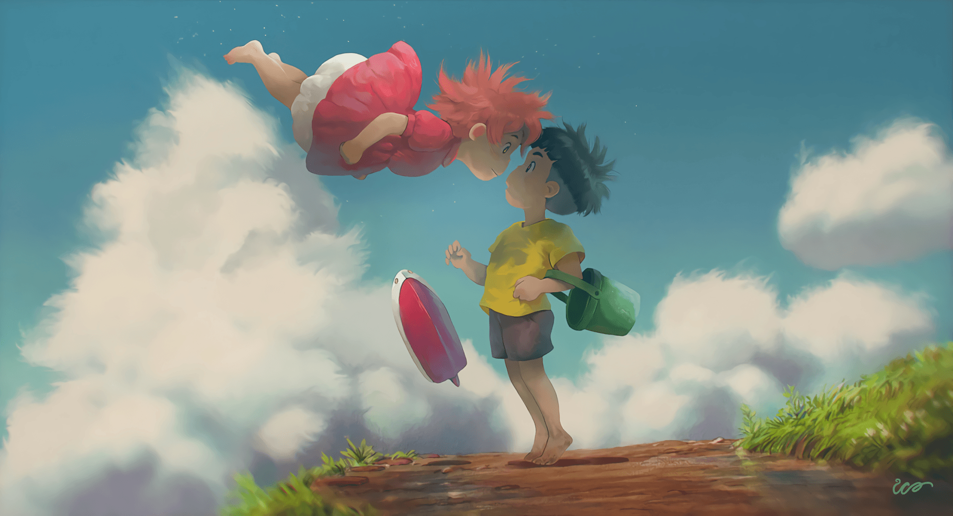 Ponyo, Studio Ghibli, Sosuke, Film, Anime, 1920x1040 HD Desktop