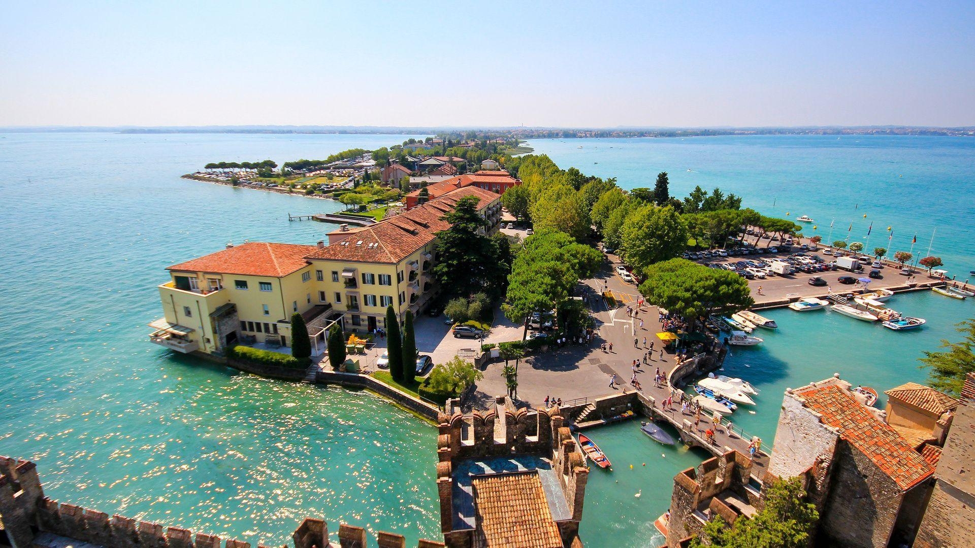 Gardasee, Italien, Wasser, Gebäude, HD, 1920x1080 Full HD Desktop