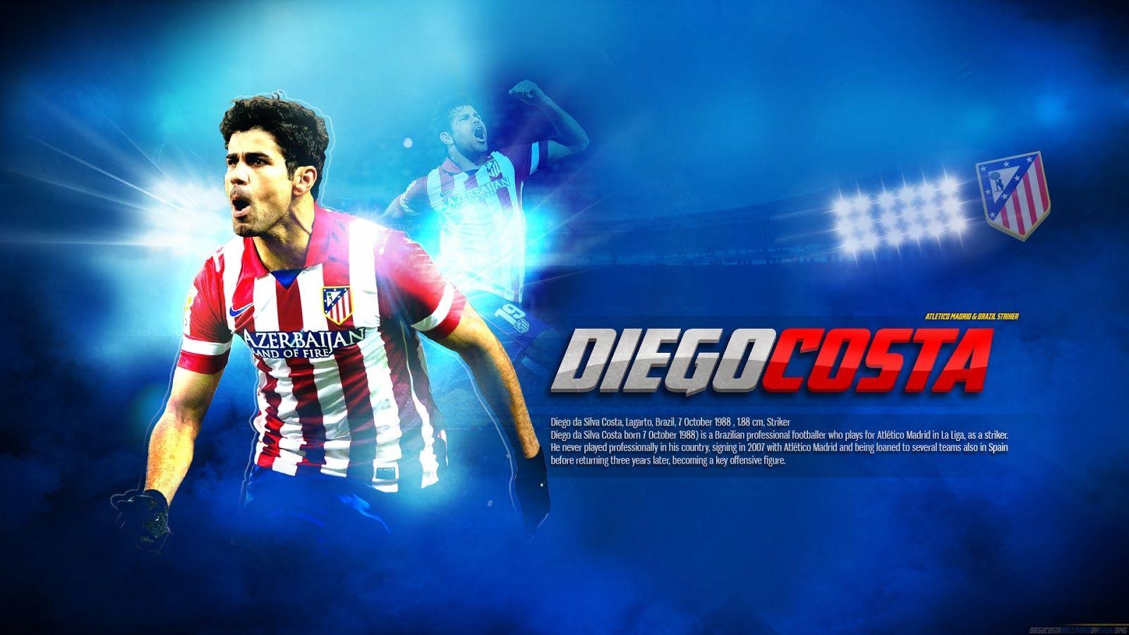 Diego Costa, Atlético Madrid, Fußball, Spieler, Spanien, 1600x900 HD Desktop