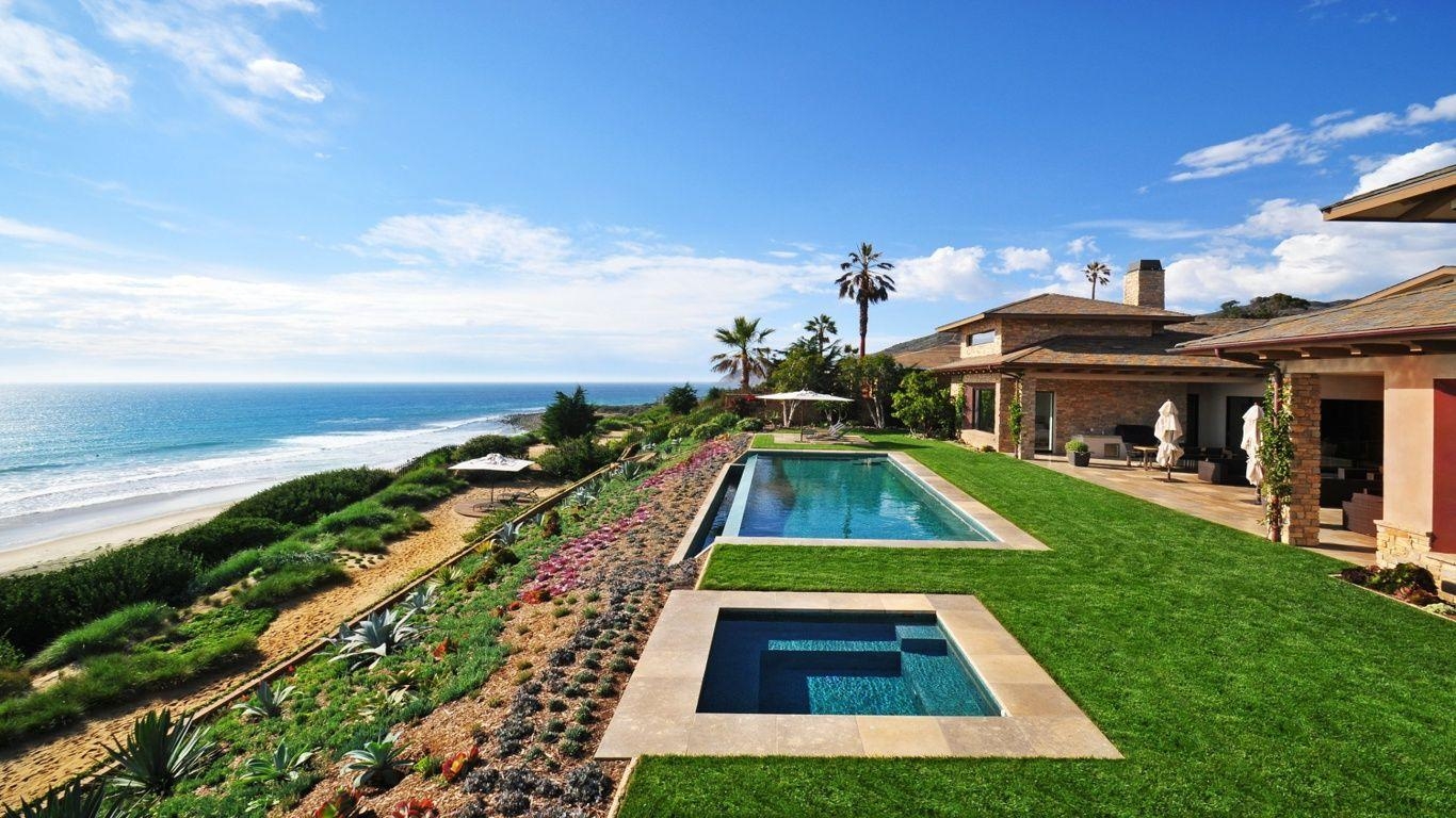 Malibu, Haus, Hintergrund, Architektur, Kalifornien, 1370x770 HD Desktop