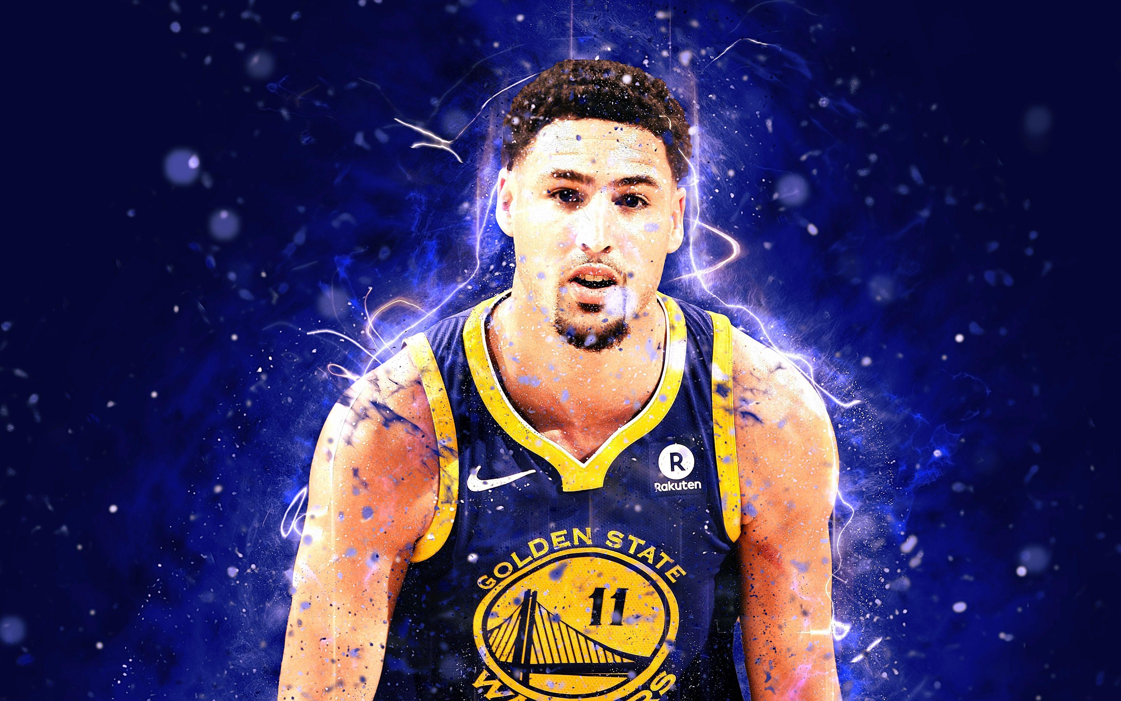 Klay Thompson, 4K, Ultra-HD, Hintergrund, NBA, 3840x2400 4K Desktop