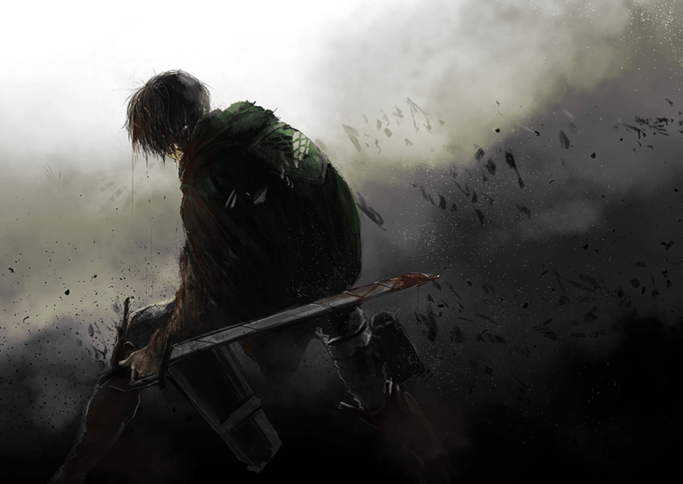 Levi Ackerman, HD, Anime, Hintergrund, Shingeki no Kyojin, 1370x970 HD Desktop