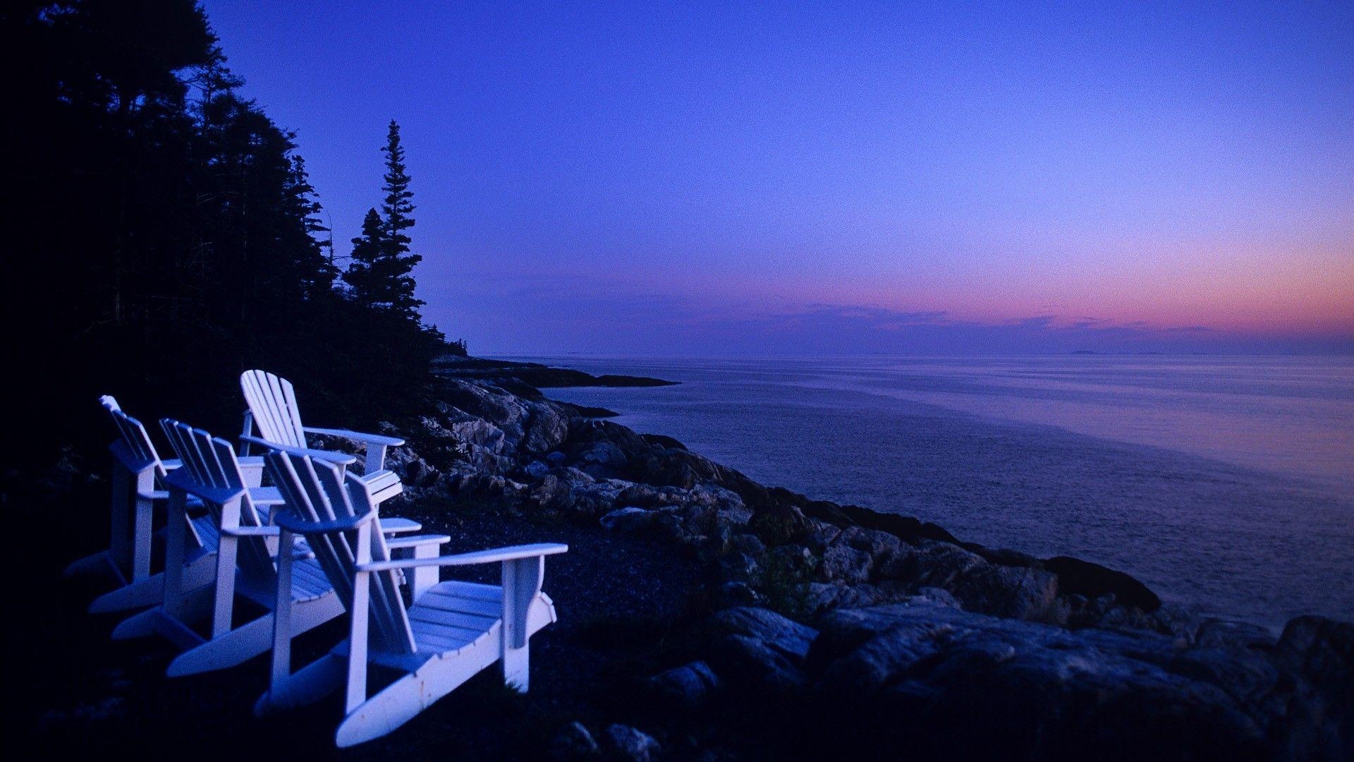 Strände, Dämmerung, Küste, Maine, Seeufer, 1920x1080 Full HD Desktop