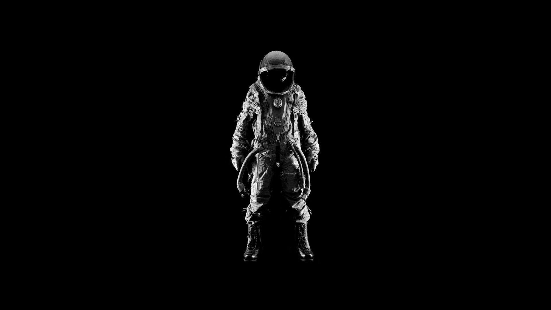 Anzug, Helme, Einfach, Schwarz, Astronaut, 1920x1080 Full HD Desktop