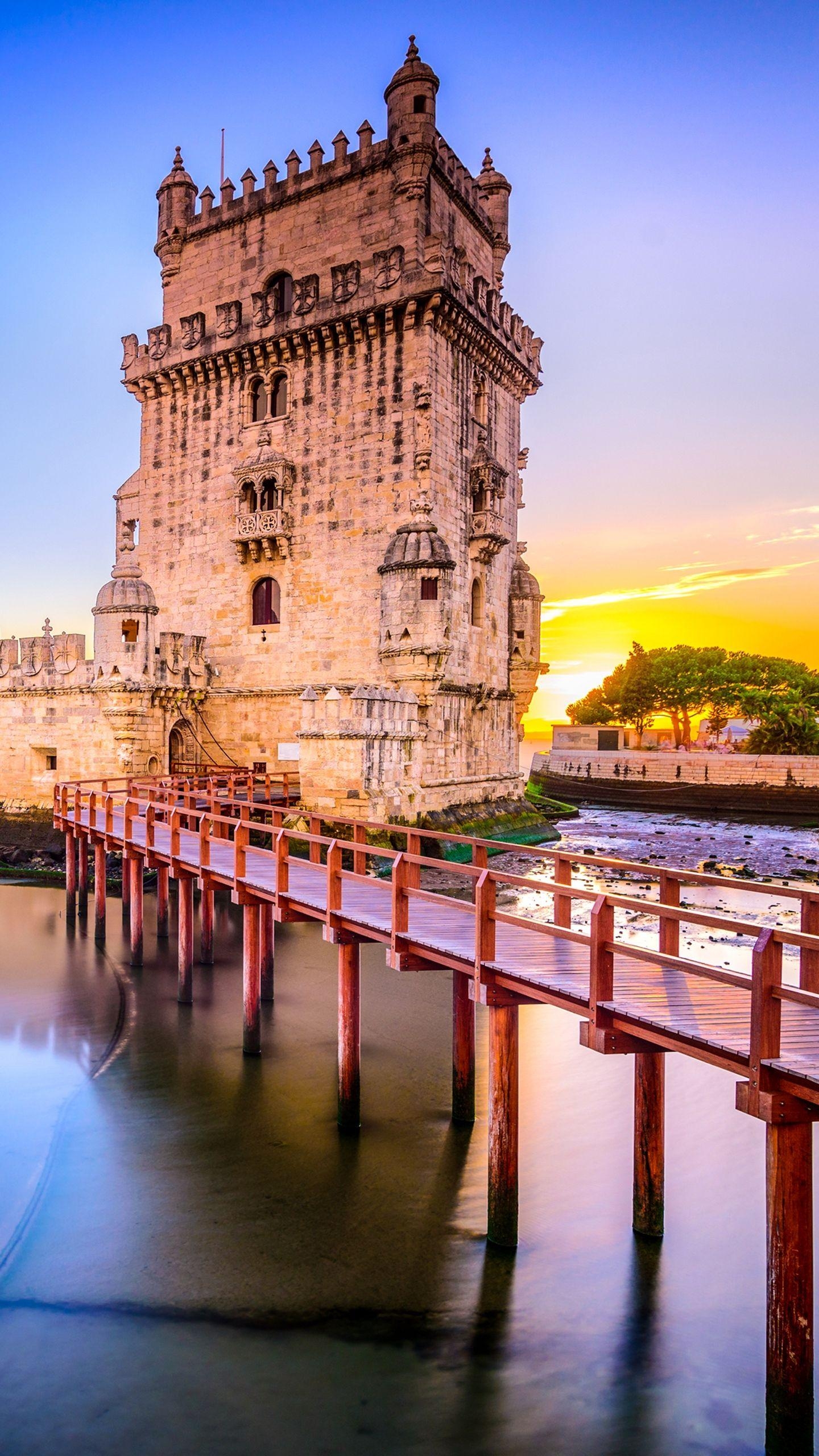 Belem Turm, Lissabon, Brücke, Portugal, 1440x2560 HD Handy