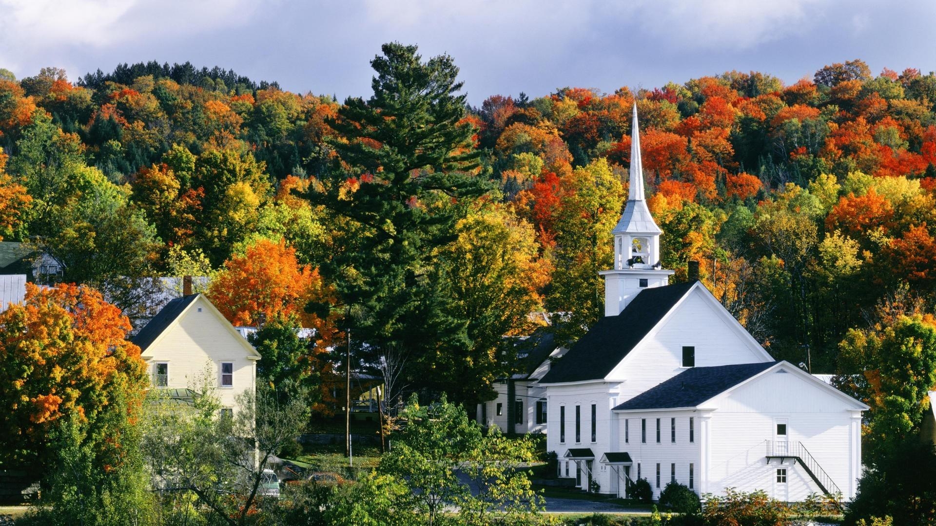 Neuengland, Herbst, Vermont, Landschaft, Natur, 1920x1080 Full HD Desktop