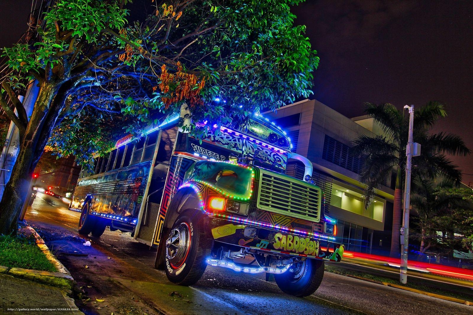 Panama City, Bus, Nacht, Kostenlos, Hintergrund, 1600x1070 HD Desktop