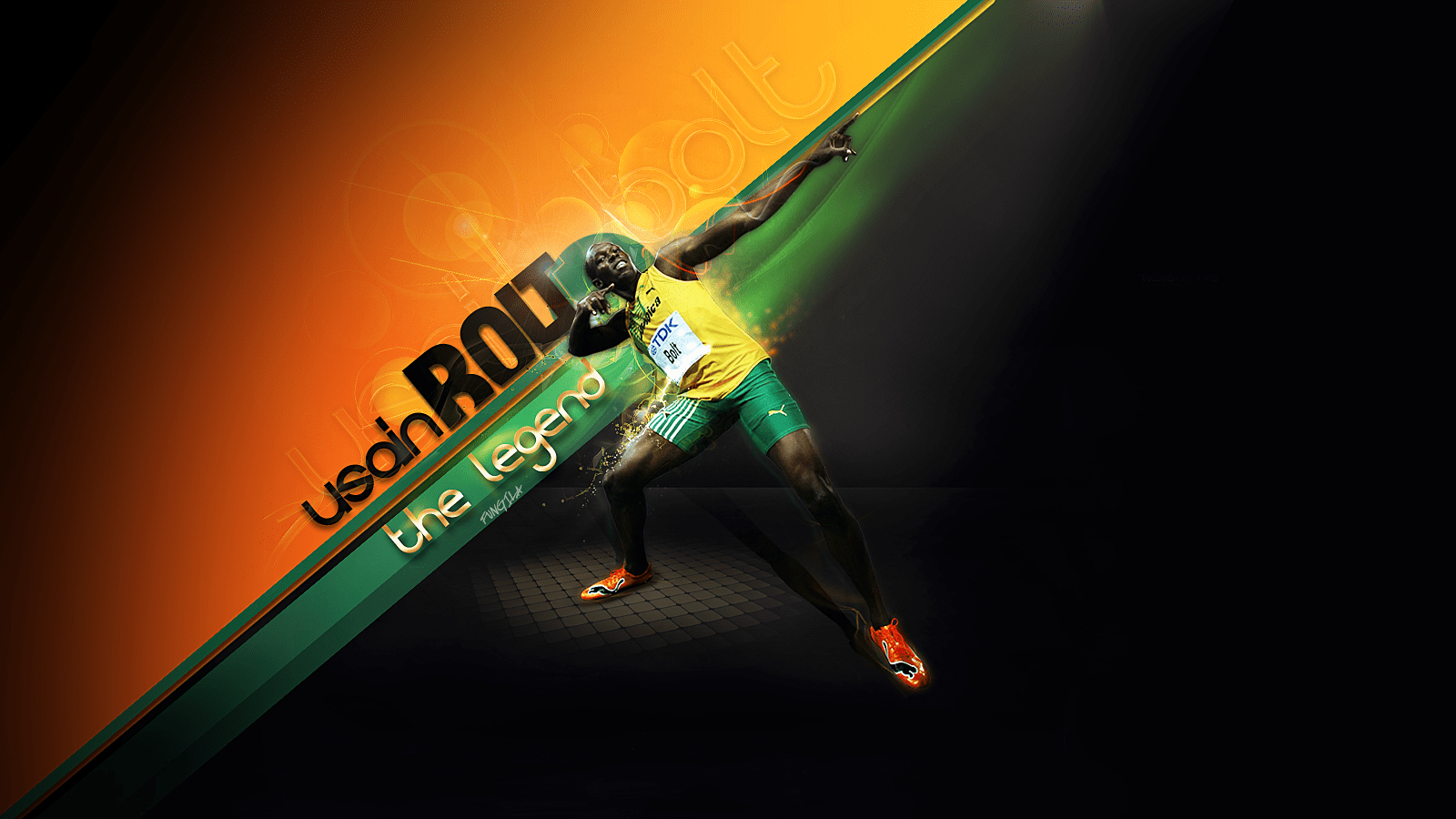 Usain Bolt, Pose, HD Qualität, Sprintfoto, Legende, 1600x900 HD Desktop