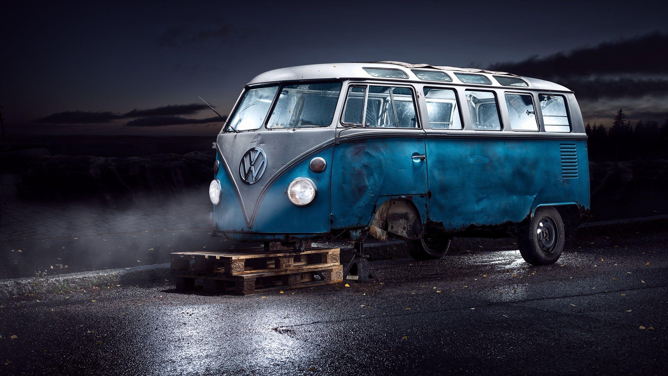 Volkswagen, Van, Reifen, Reparatur, 4K, 2560x1440 HD Desktop