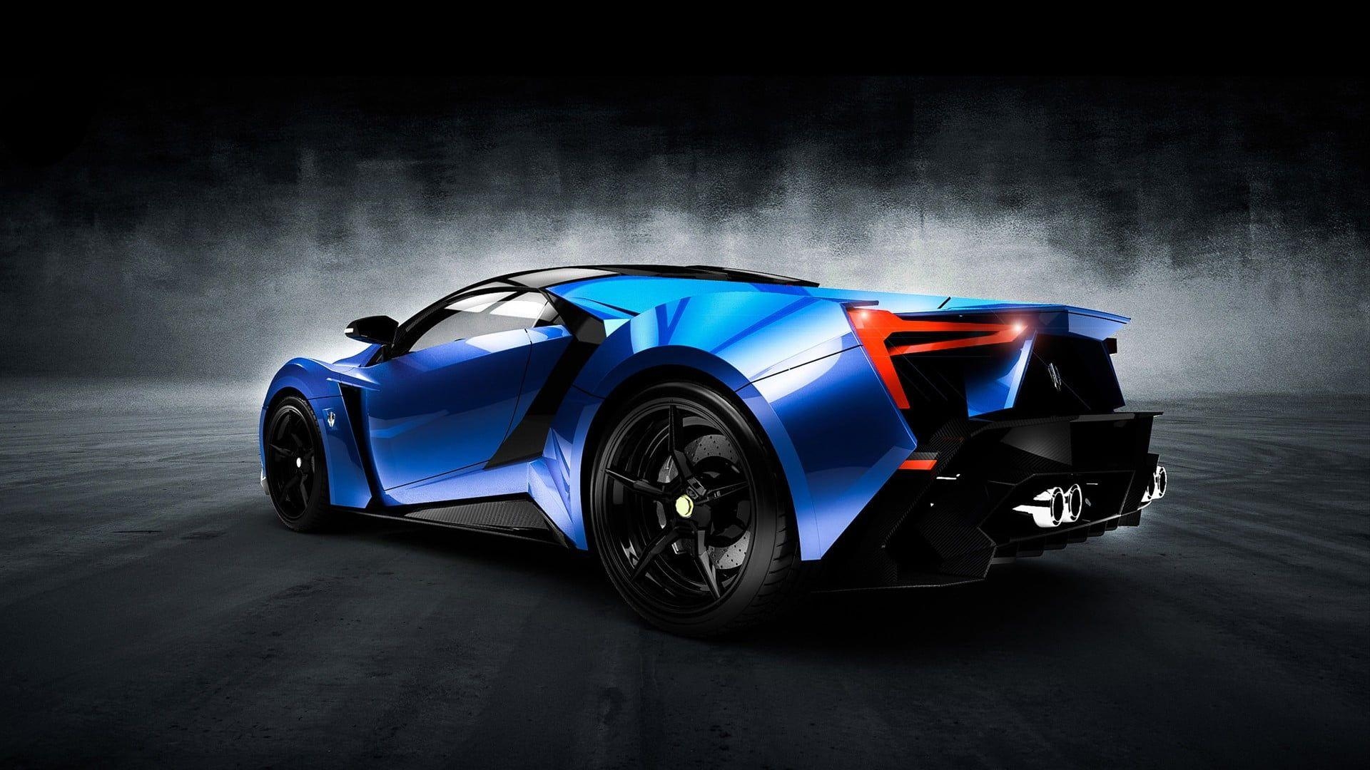 Blauer Lykan Hypersport, Superauto, Luxusfahrzeug, Rückansicht, 1920x1080 Full HD Desktop