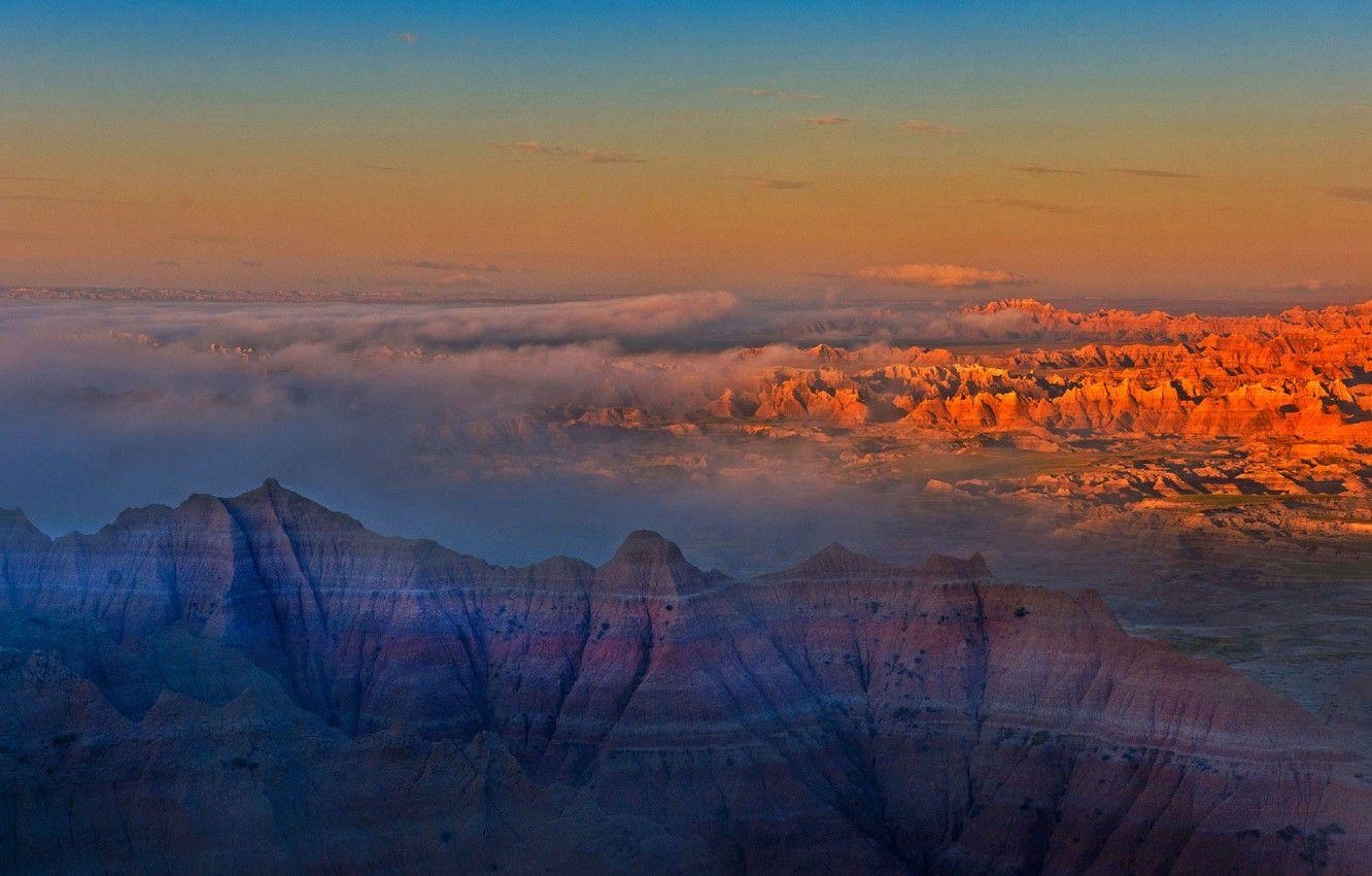 South Dakota, Badlands, USA, Berge, Hintergrund, 1340x850 HD Desktop