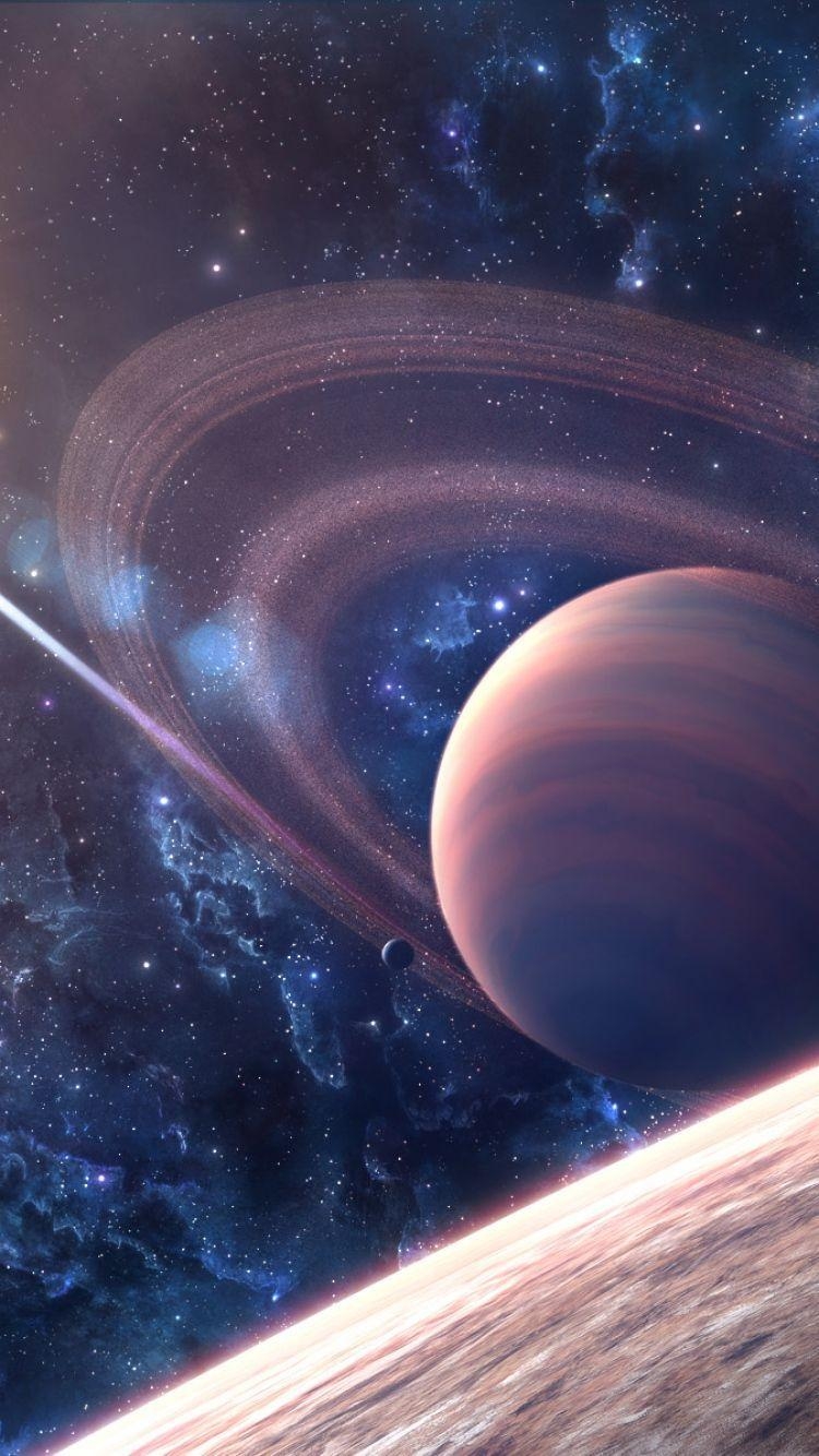 Saturn, Weltraumwelten, iPhone, Fantastisch, Astronomie, 750x1340 HD Handy