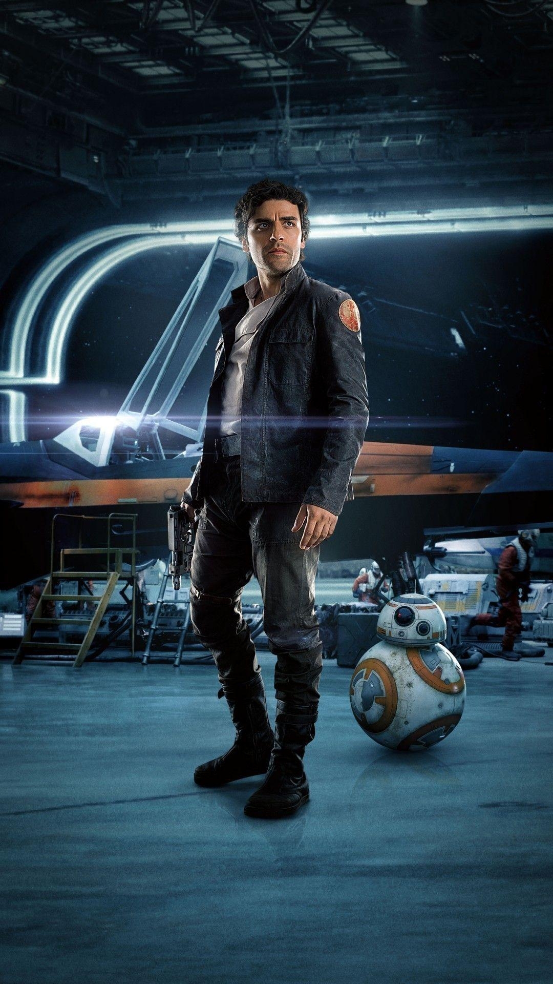 Poe Dameron, Oscar Isaac, Star Wars, Jedi, Kino, 1080x1920 Full HD Handy