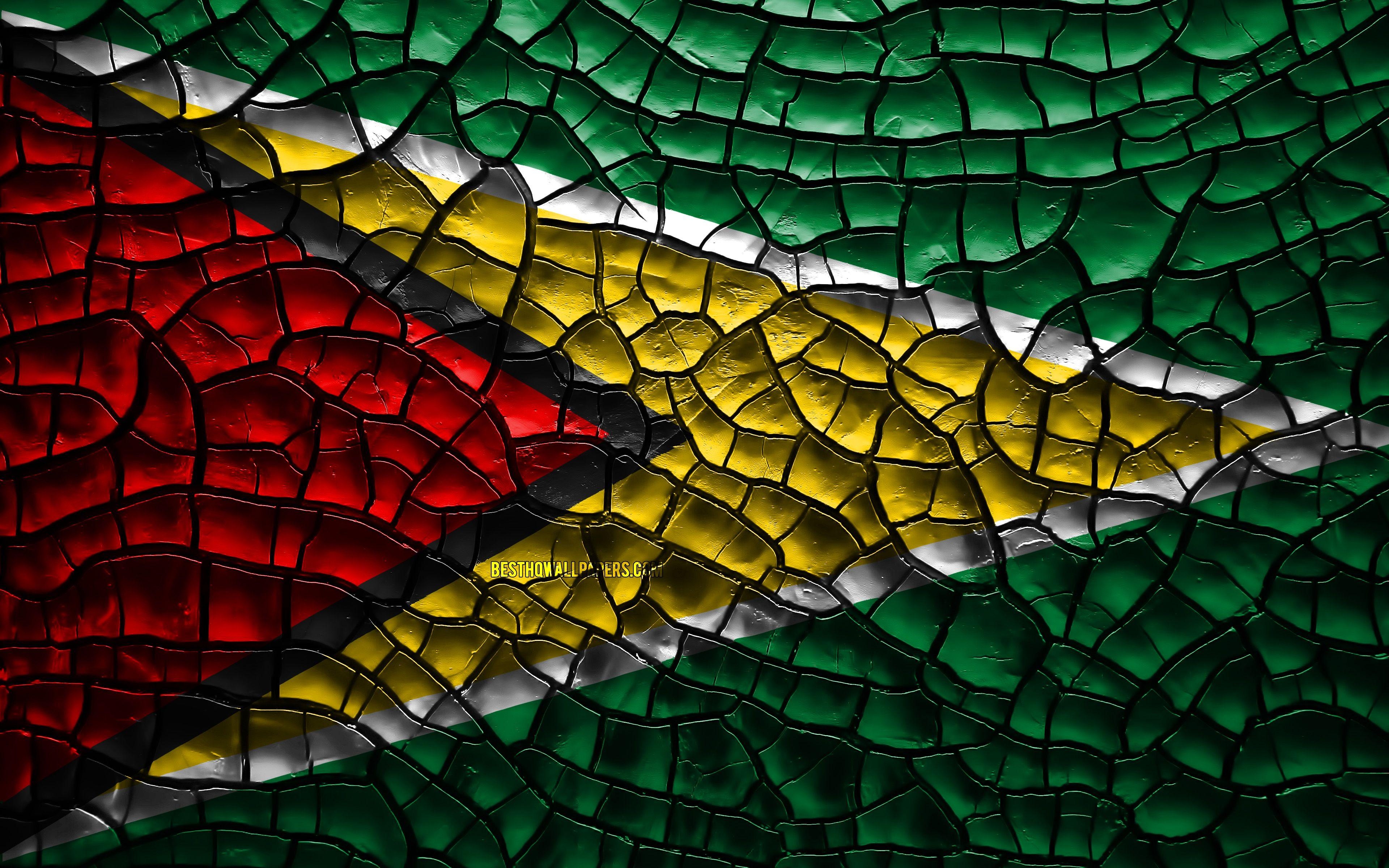 Guyana Flagge 3D hohe Qualität, 3840x2400 4K Desktop